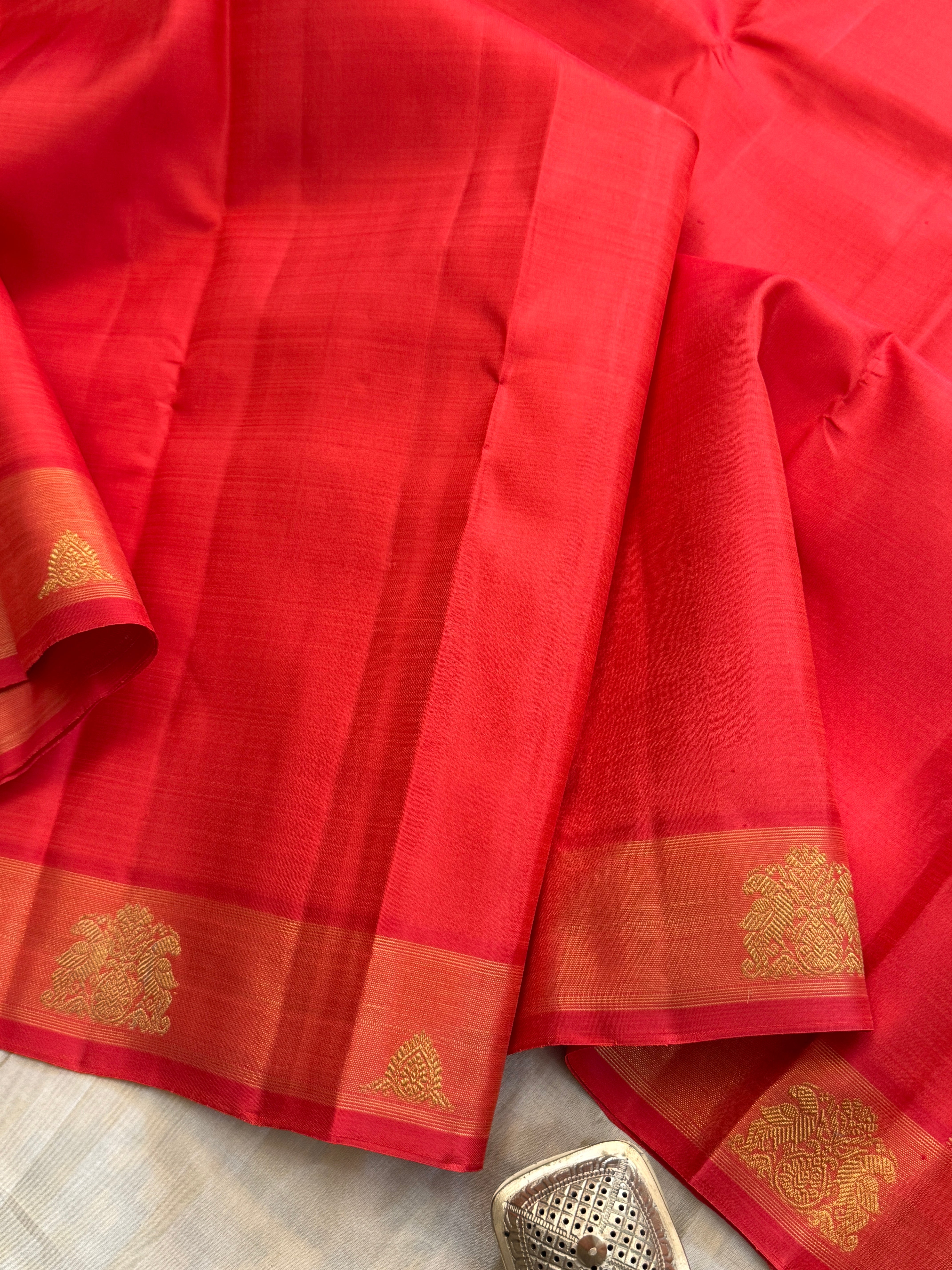 Rustic orange border Butta / kanjipuram silk sarees CLSA 11401