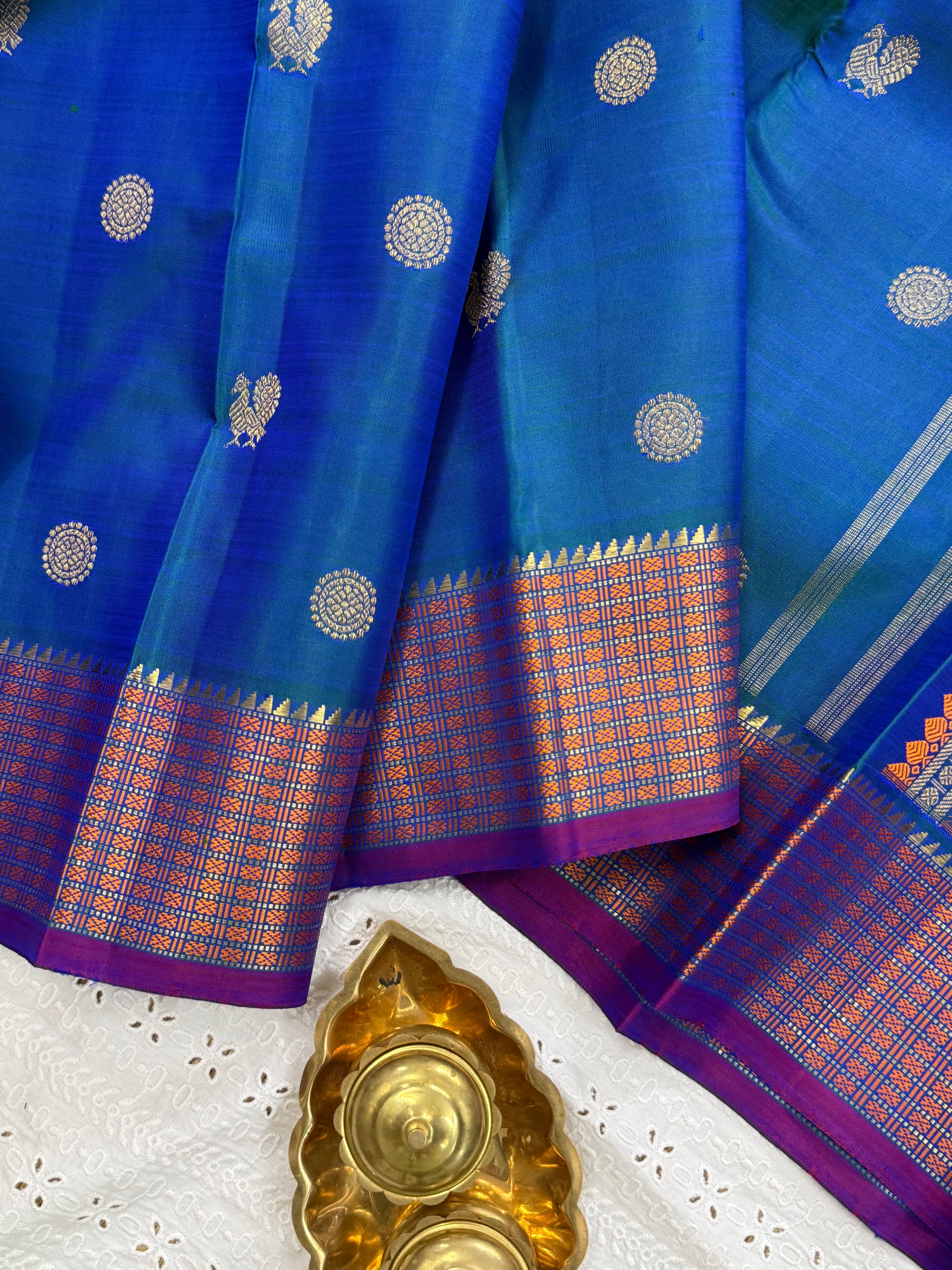 MAYILKAZHUTHU GETTI BORDER /KANJIPURAM SILK SAREE CLSA6704