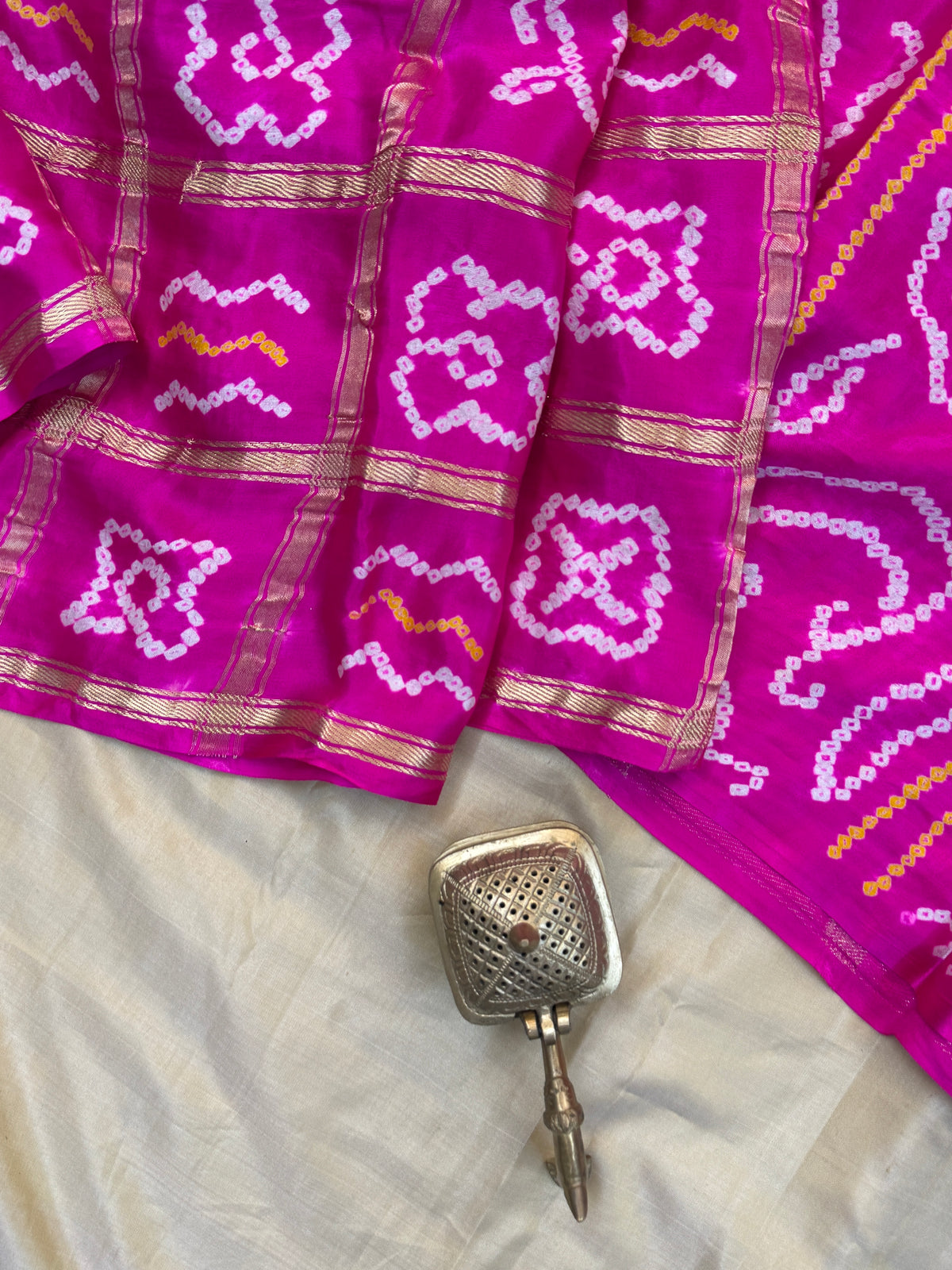 Pink bandhini and gajji silk saree clsa 11938