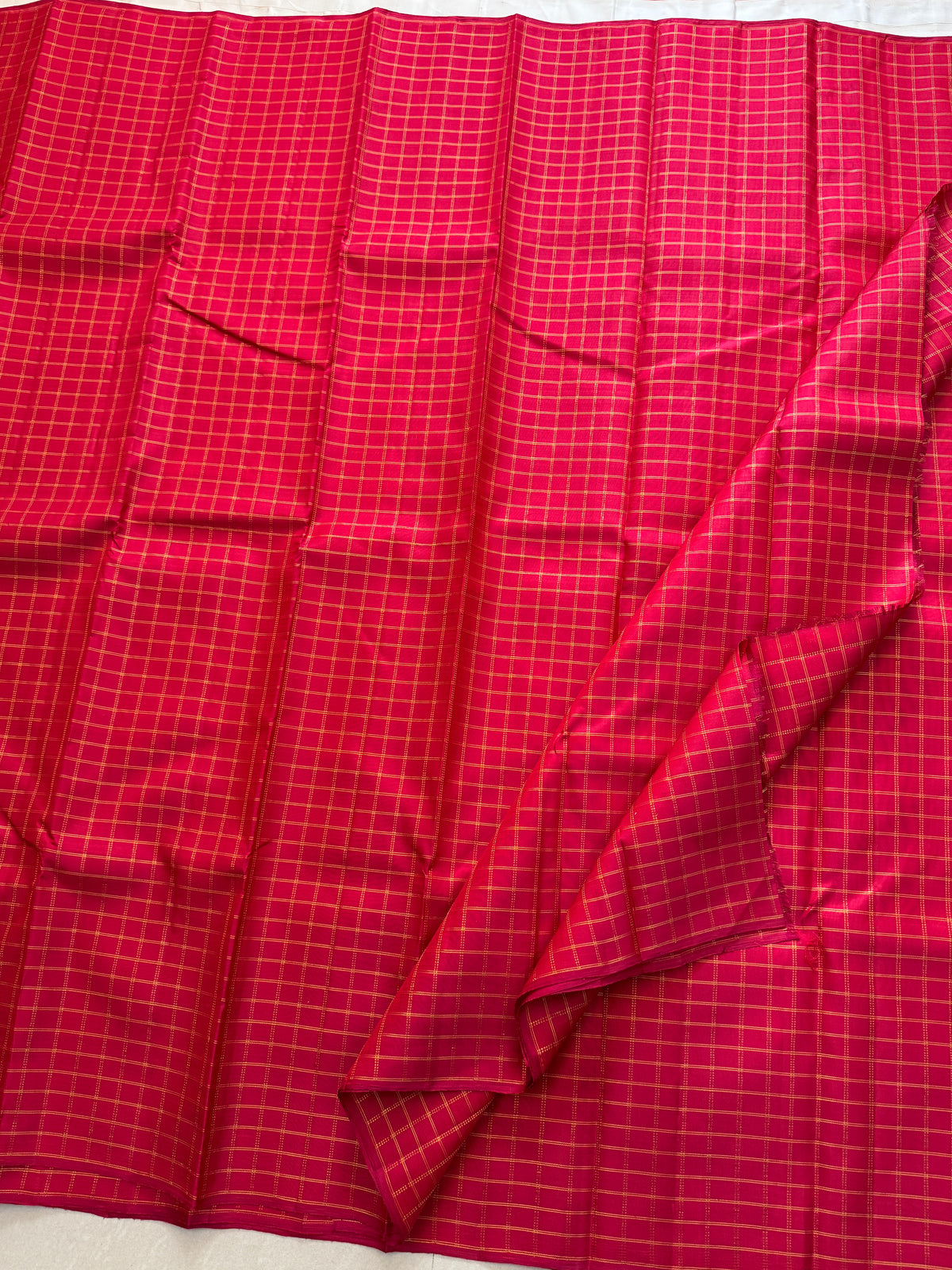 Red zari kattam / Kanjipuram silk blouse fabric  CLSA11381 (per metre)