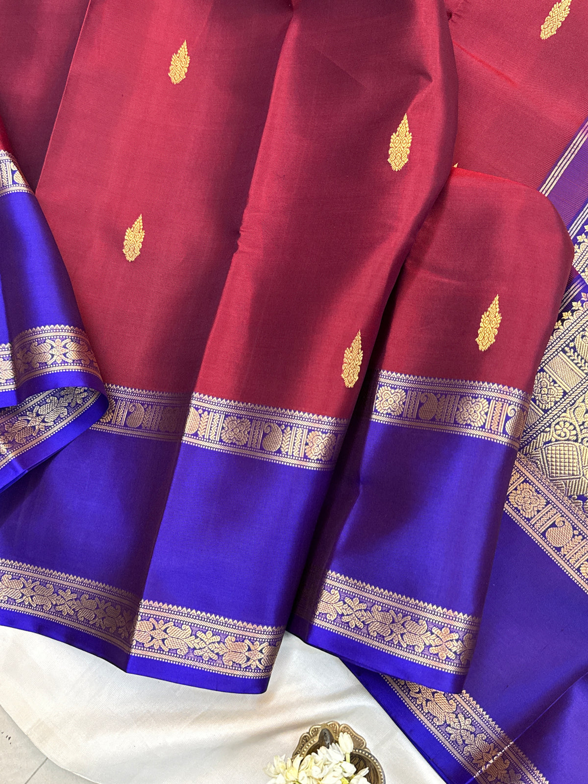 festivel edit _special edition_maroon and border Rettapet /silk saree clsa 12403