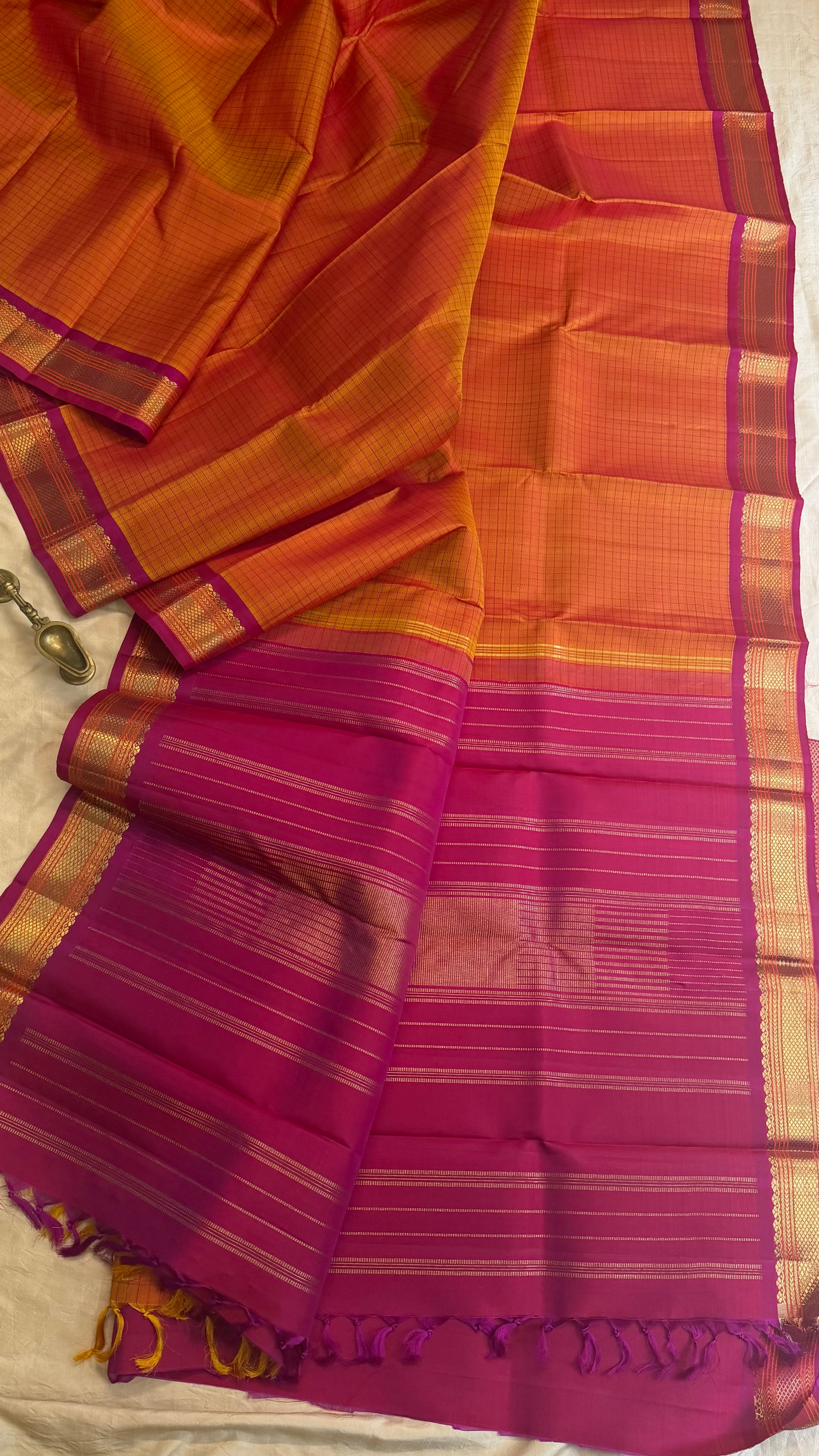 Simha color Kattam  / Kanjipuram silk