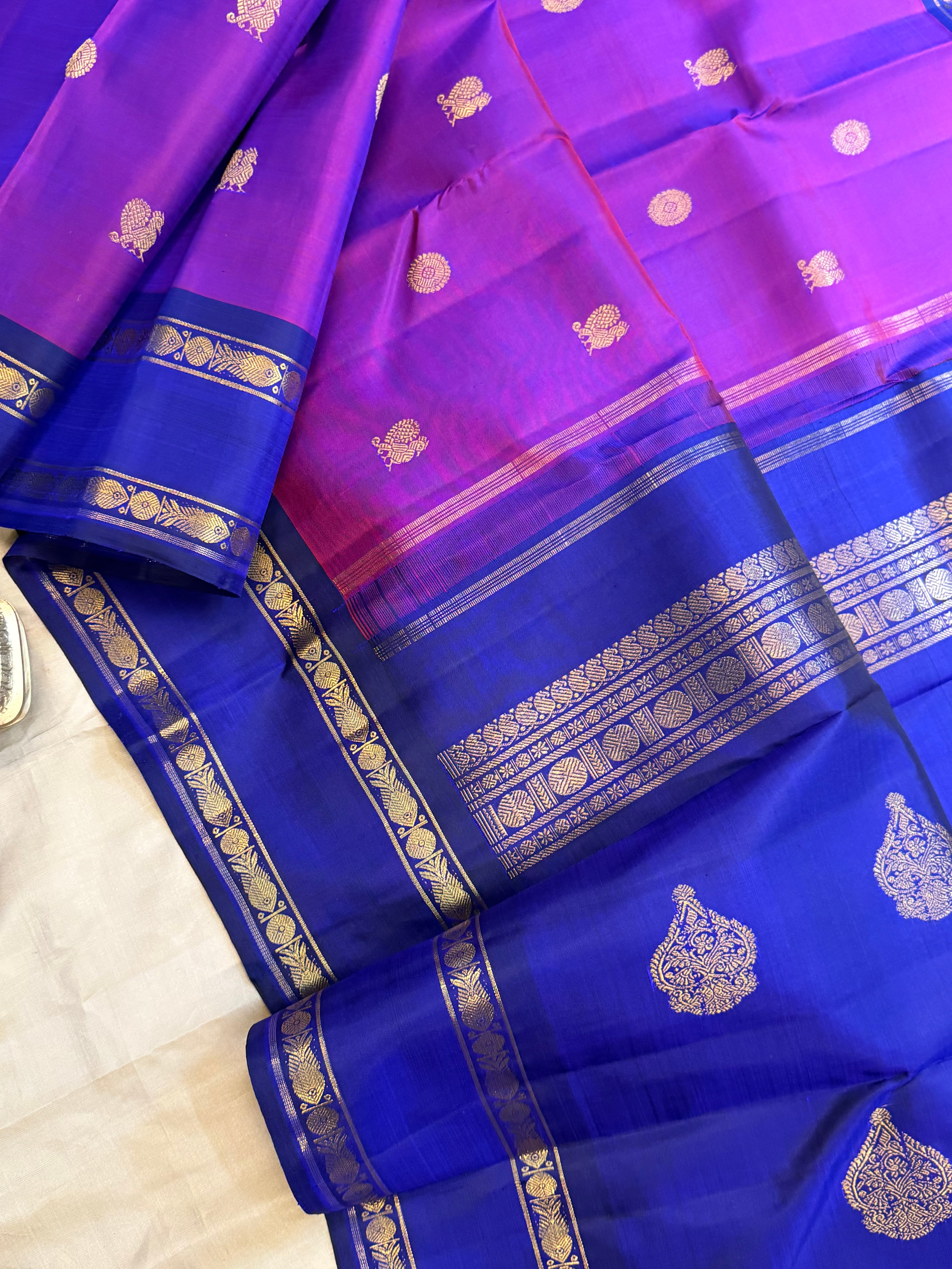 Permam : purple pink fish pet  / Kanjipuram silk CL9887