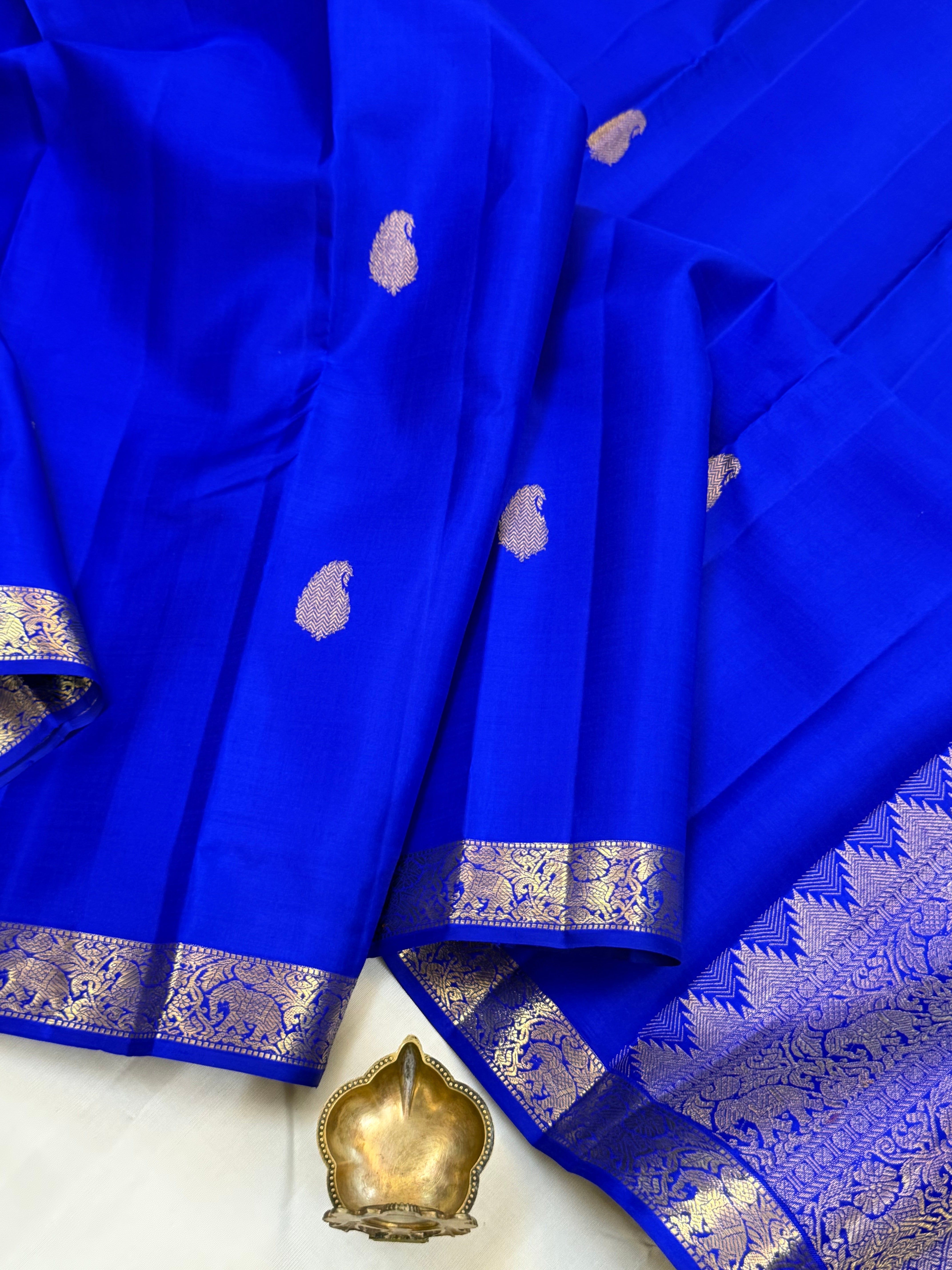 Ink blue budget friendly 2g Kanjipuram silk CLSA11010