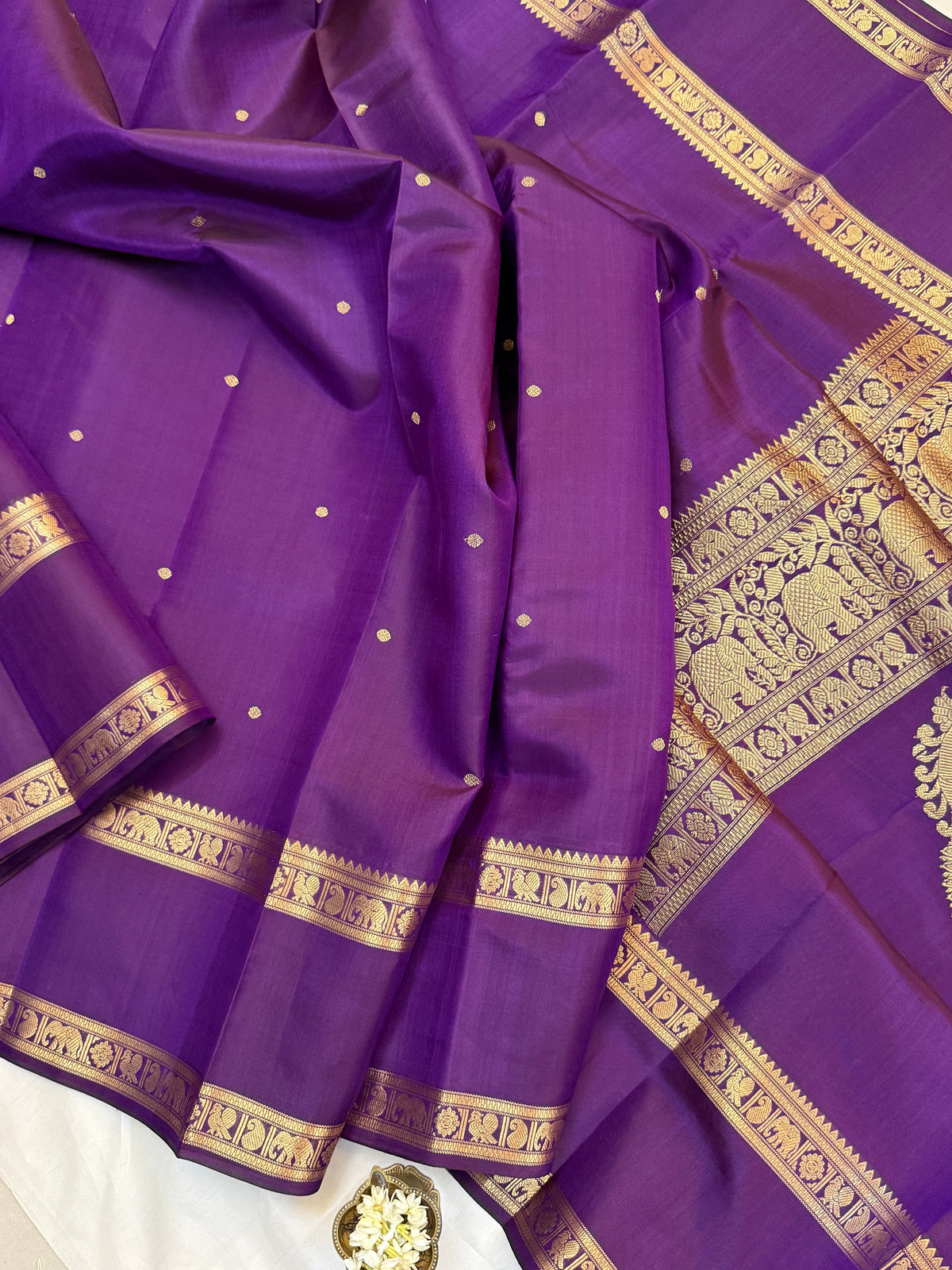 Festivel edit _Special edition _ purple with Rettapet /silk saree clsa 12399