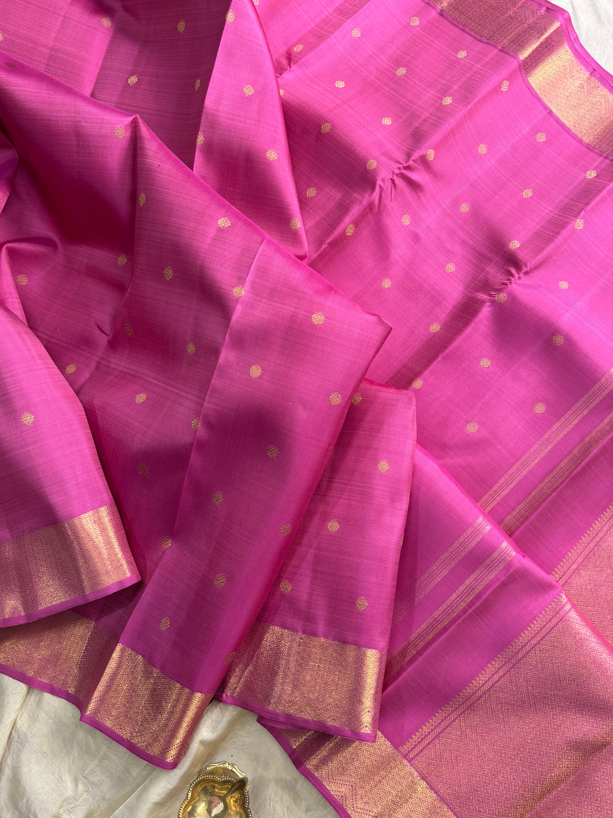 Pastel pink with pure zari/kanjipuram silk saree clsa 12520