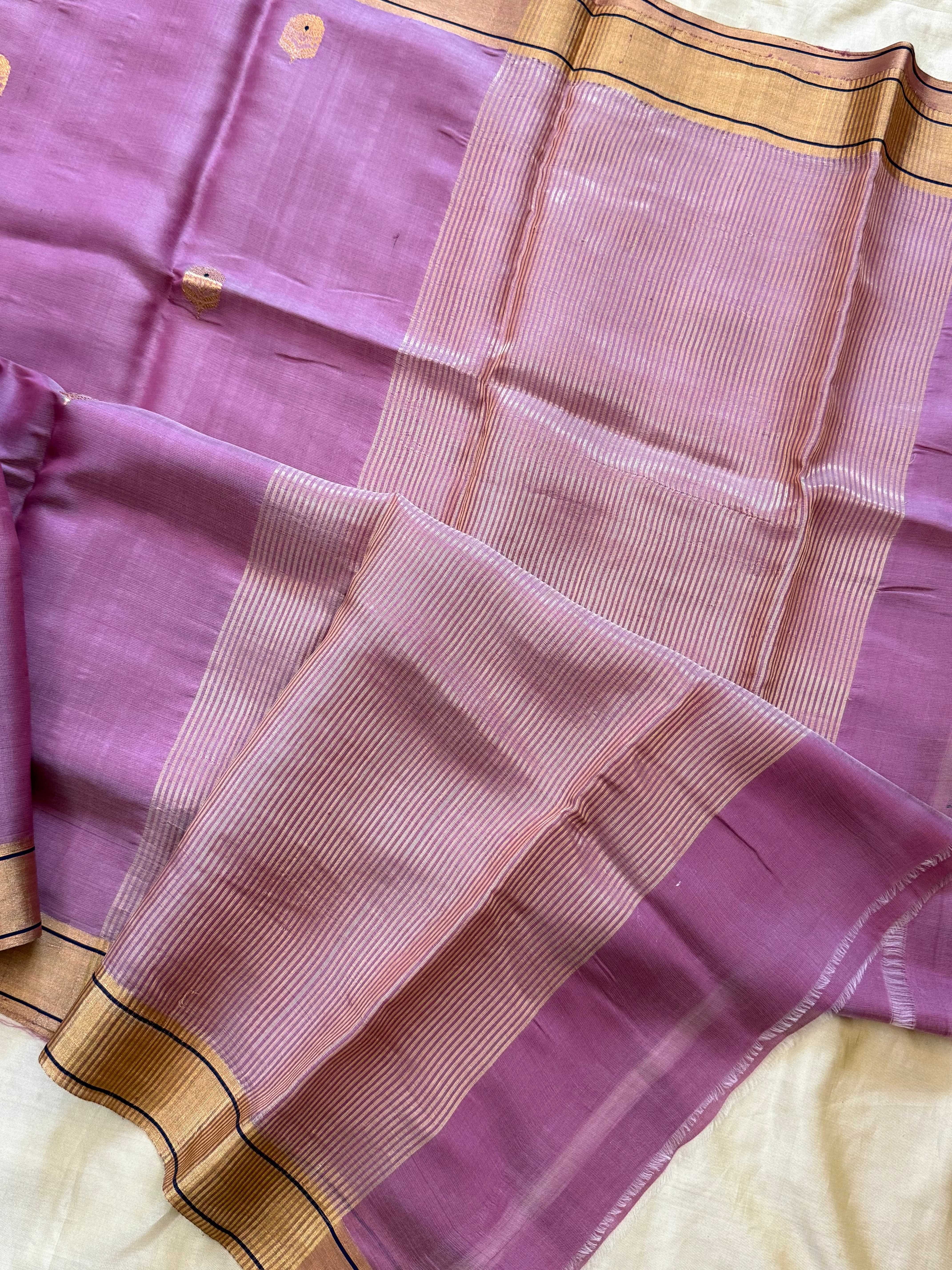 Lavender floral butta / Chanderi silk CLSA10869