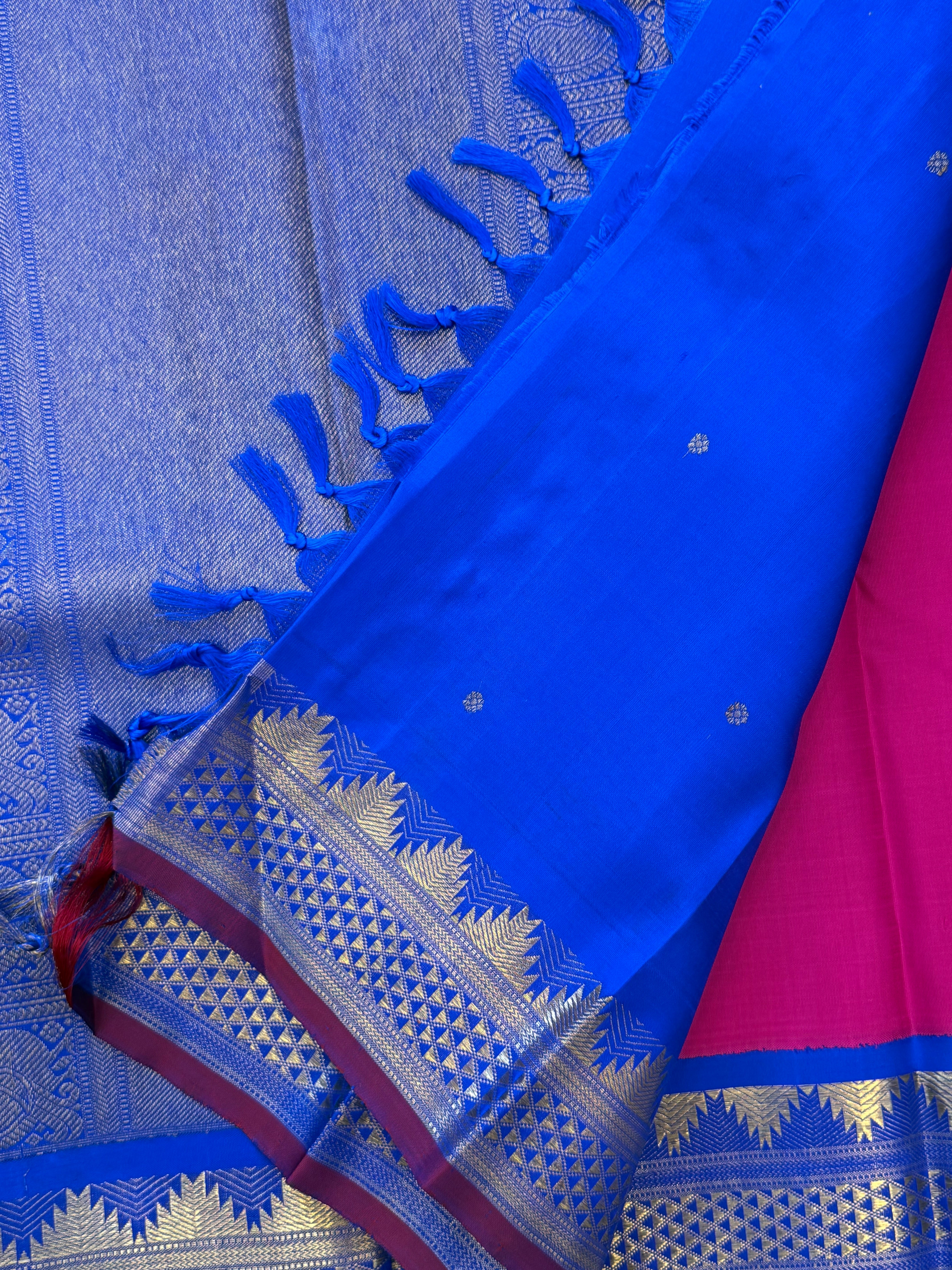 Pink Kai Korvai - clearance sale / kanjipuram silk