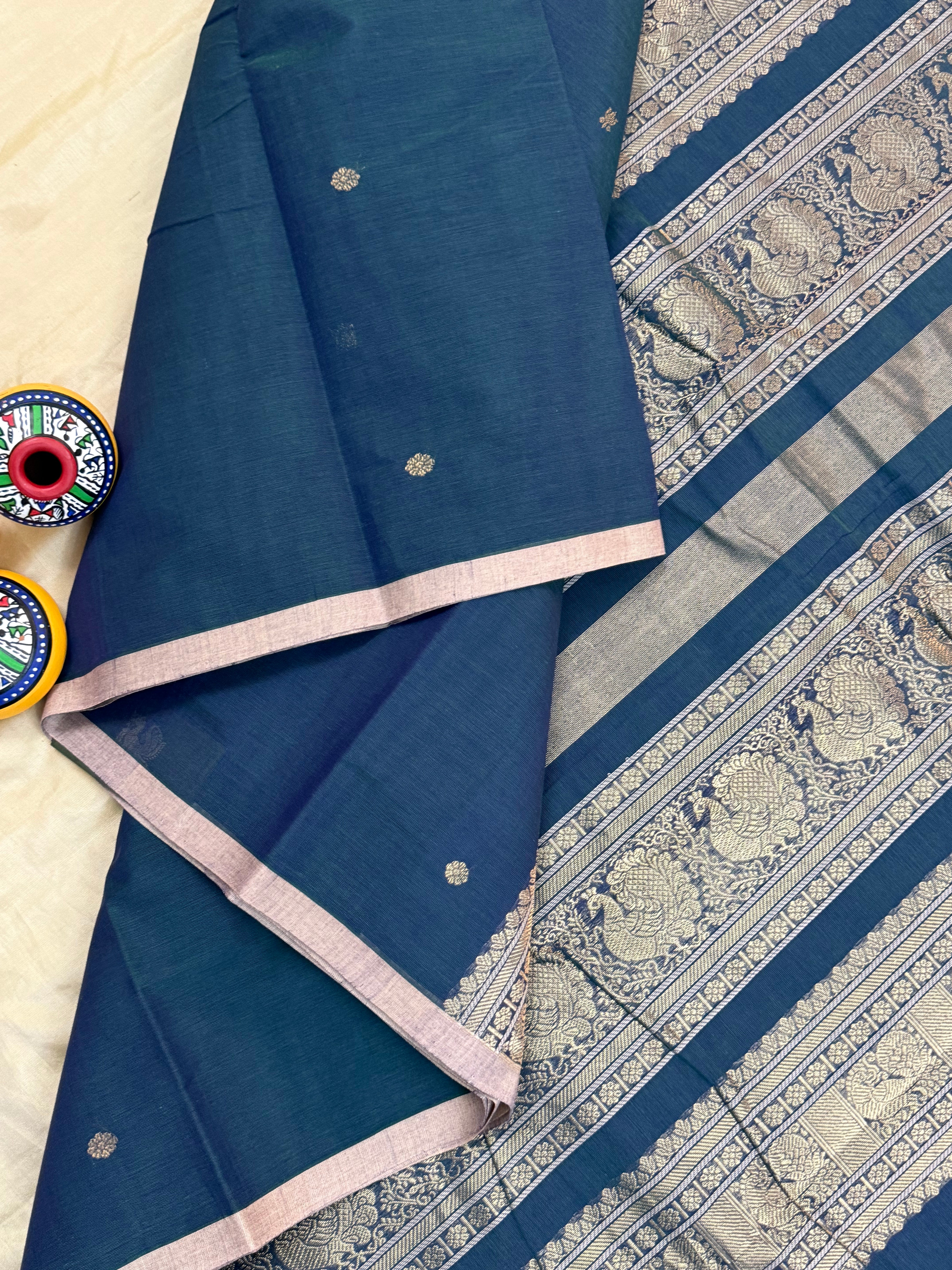 Mayilkazhuthu small border / Kanchi Cotton CL7934