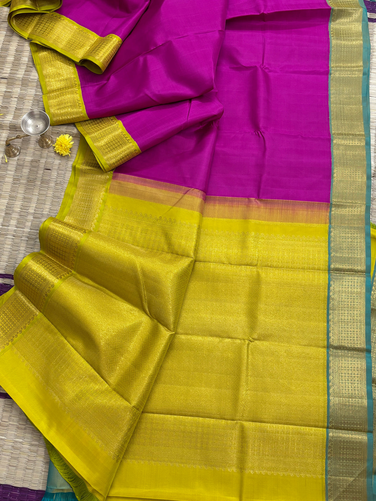 Concept saree-double pallu and double blouse Korvai/kanjipuram silk saree clsa 10956