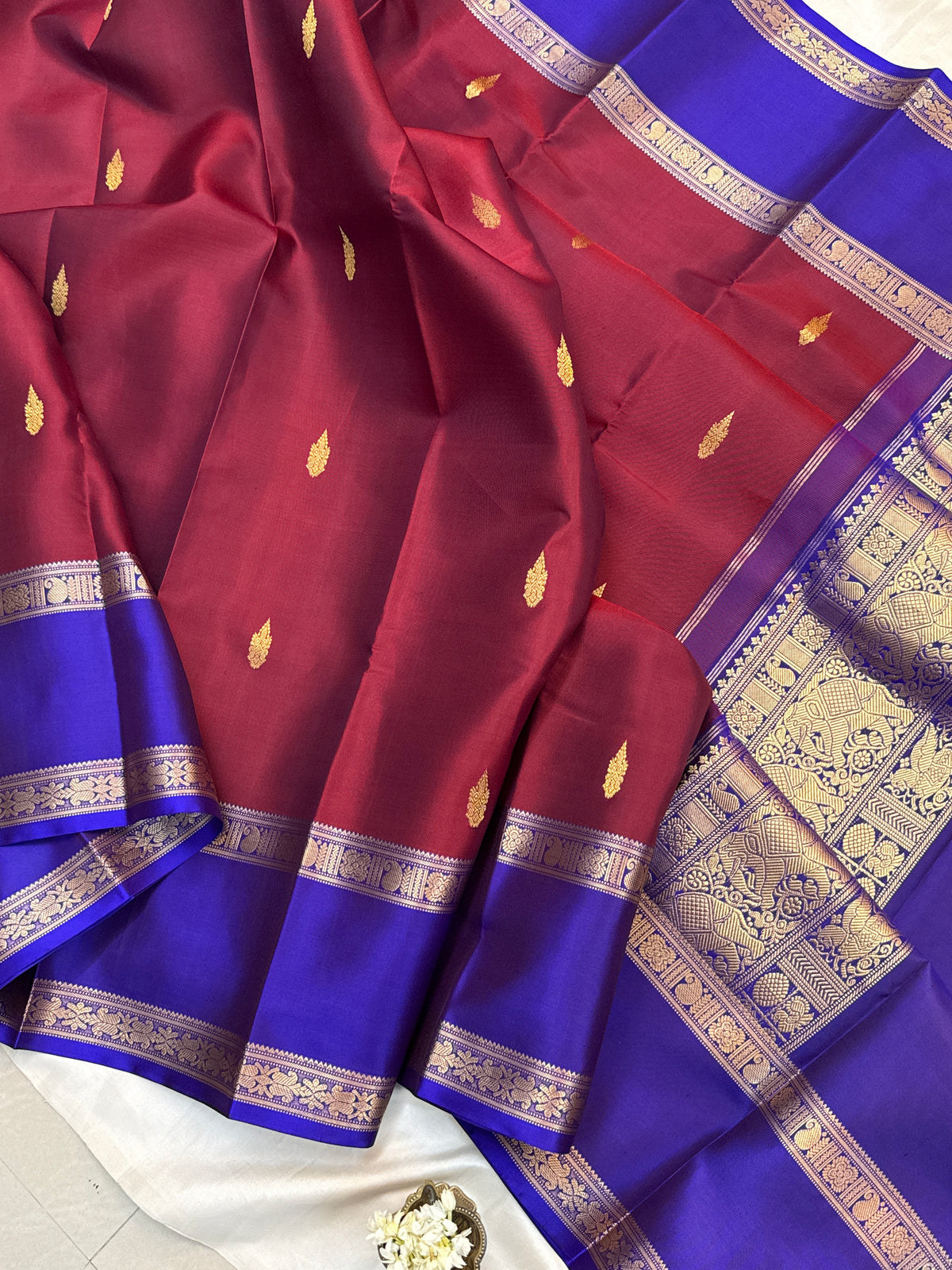 festivel edit _special edition_maroon and border Rettapet /silk saree clsa 12403