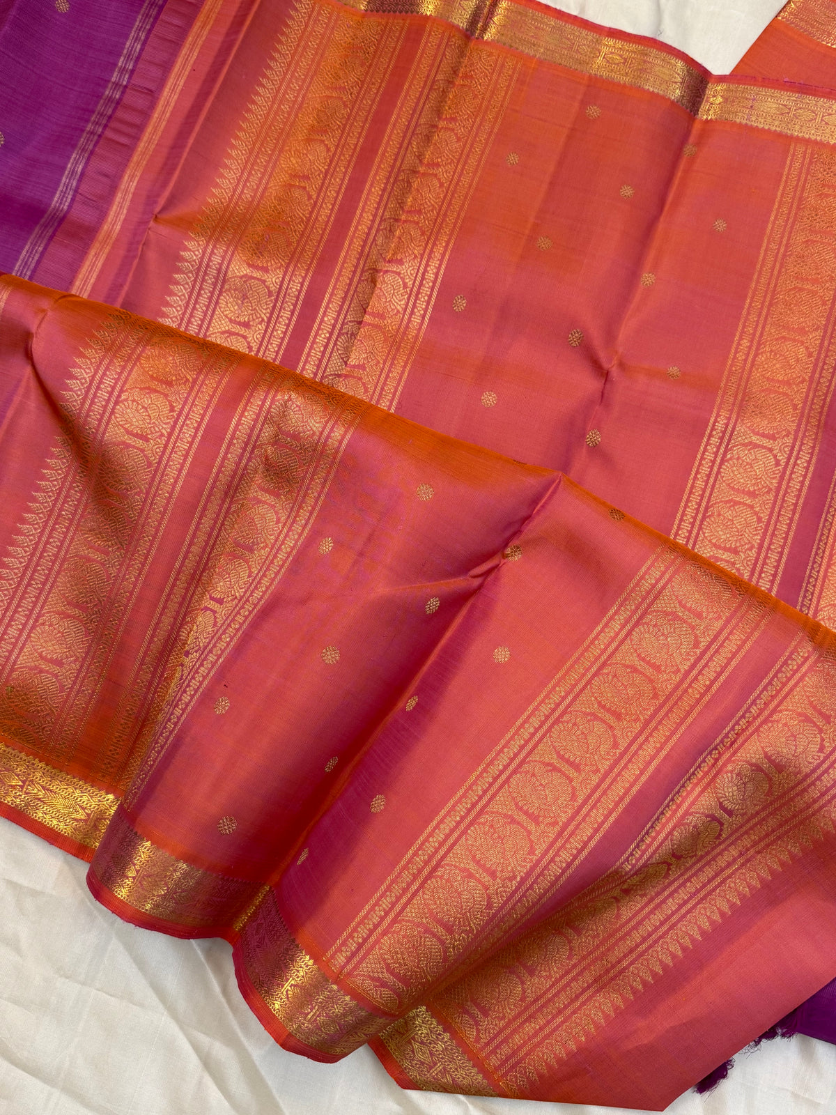 Vadamalli small border with Zari Butta/kanjipuram silk saree clsa 12363
