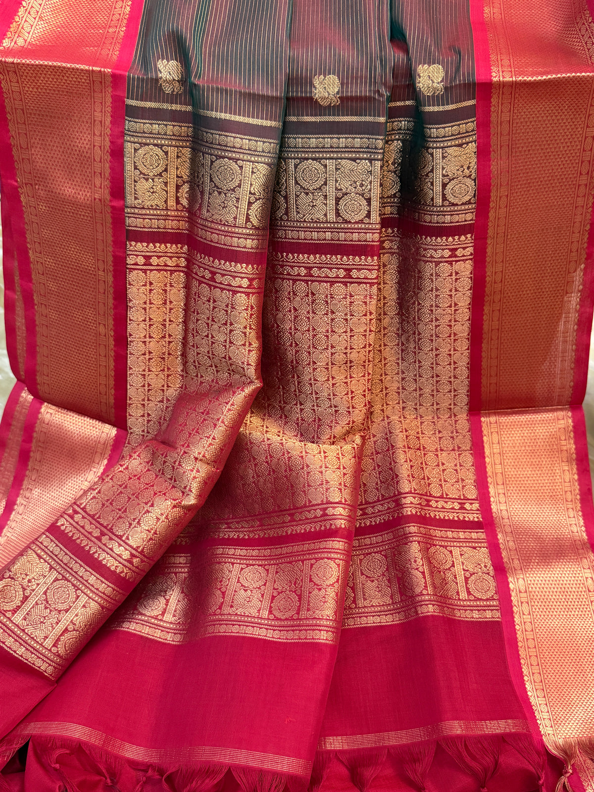 Premium silk cotton vairaoosi with butta / clsa 12380