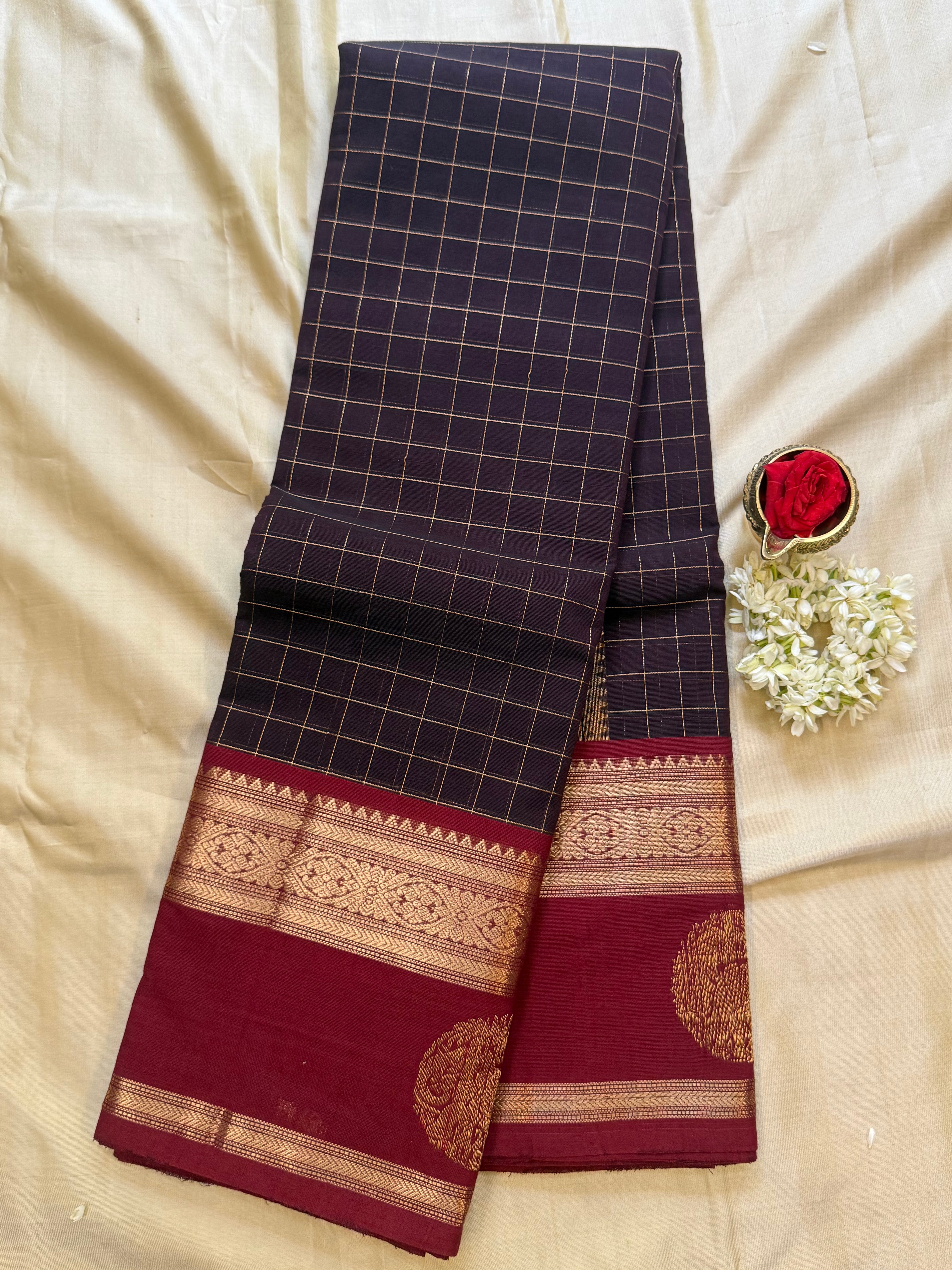Nagapazham and araku border butta / Kanchi Cotton