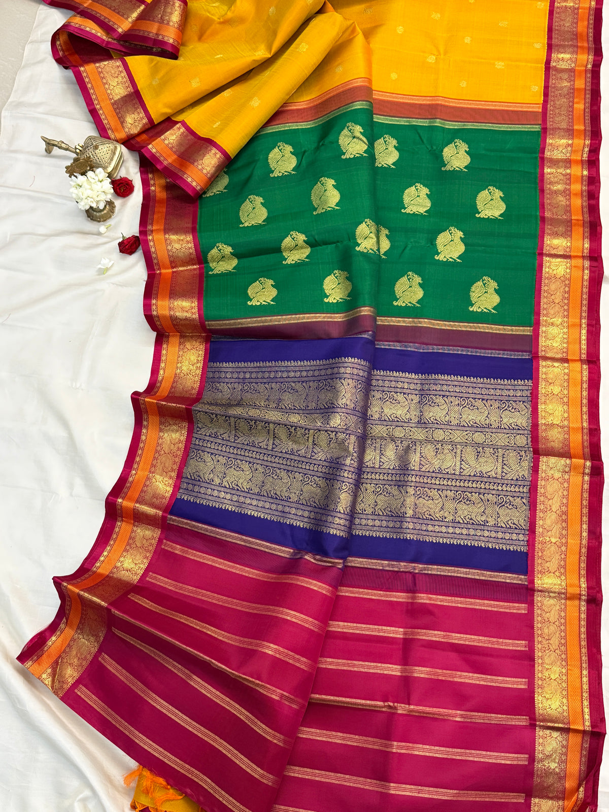 Triple Palla with Korvai / Kanjipuram Silk Saree