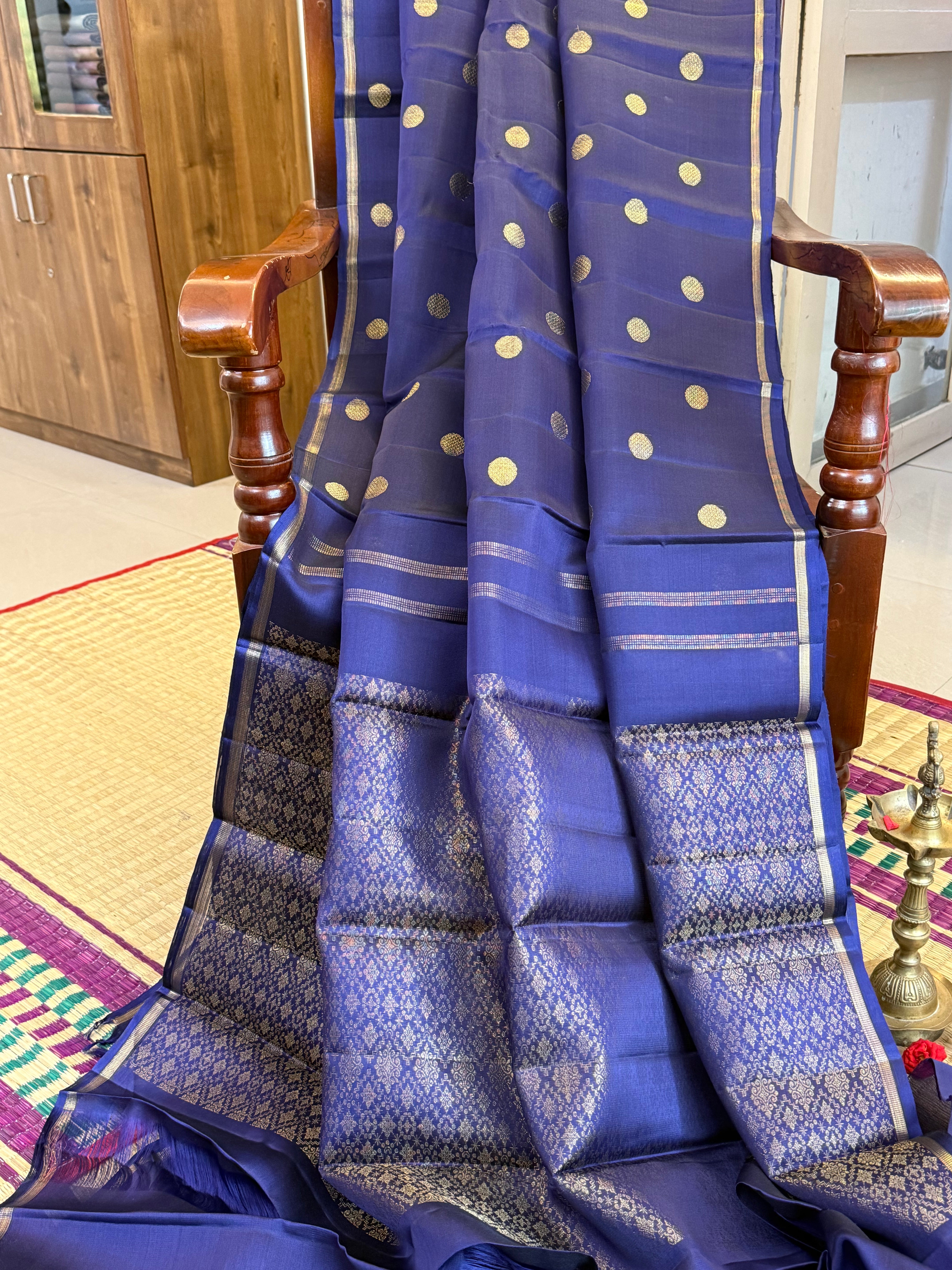 Organza border less saree