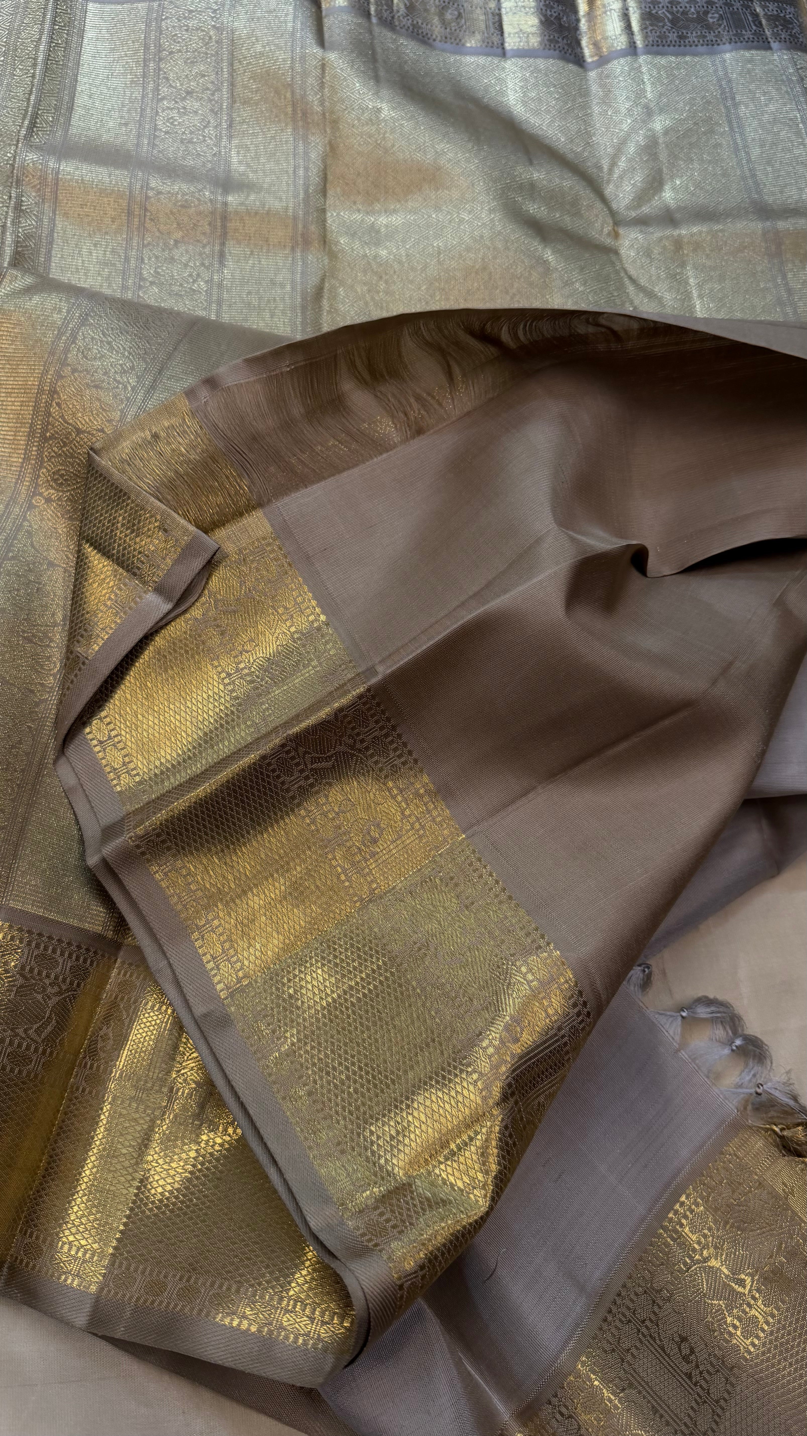 Vaibhogam: honey comb body brocade Kanjipuram silks