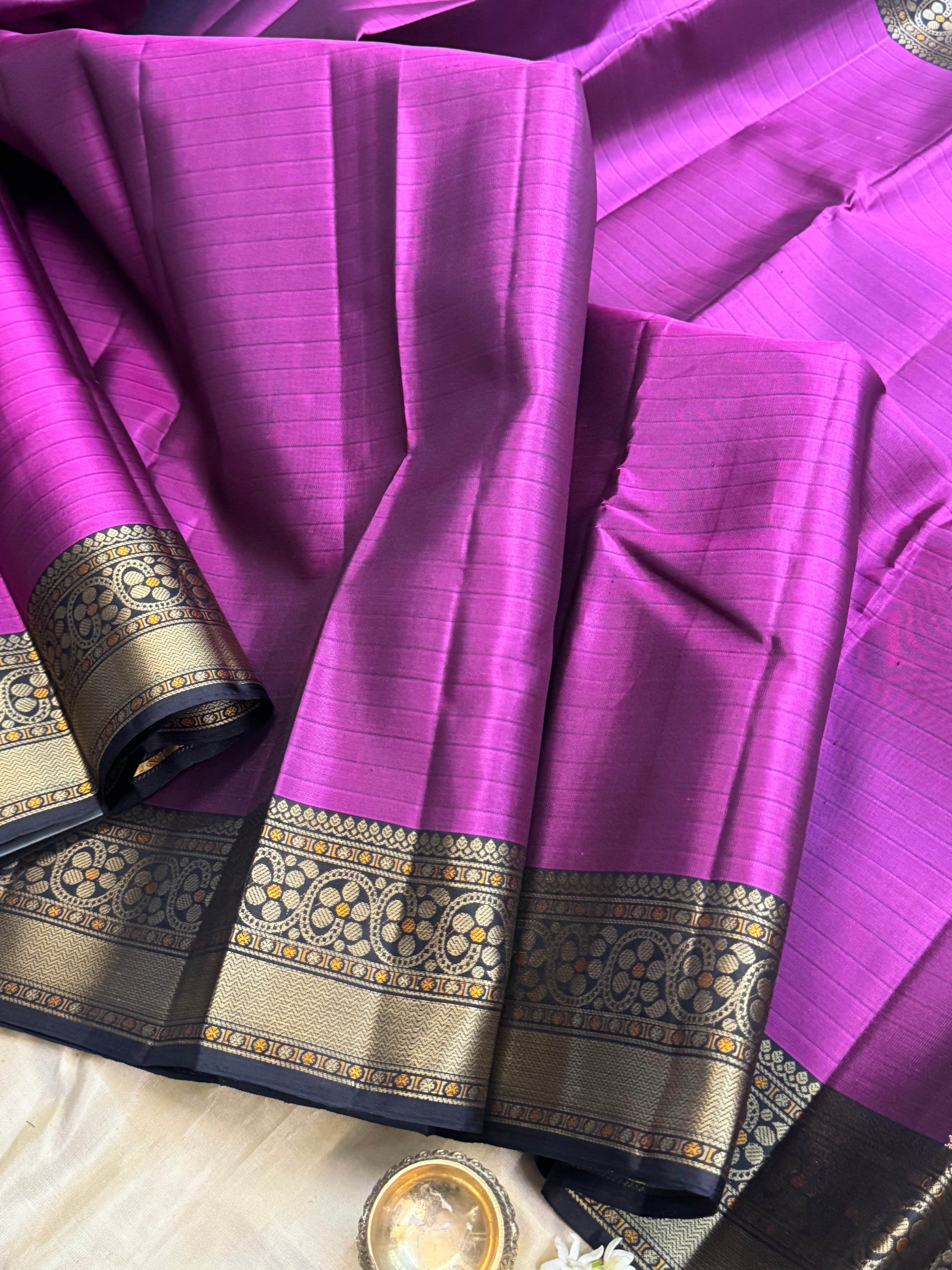 Magenta and black / Varnangal soft silk