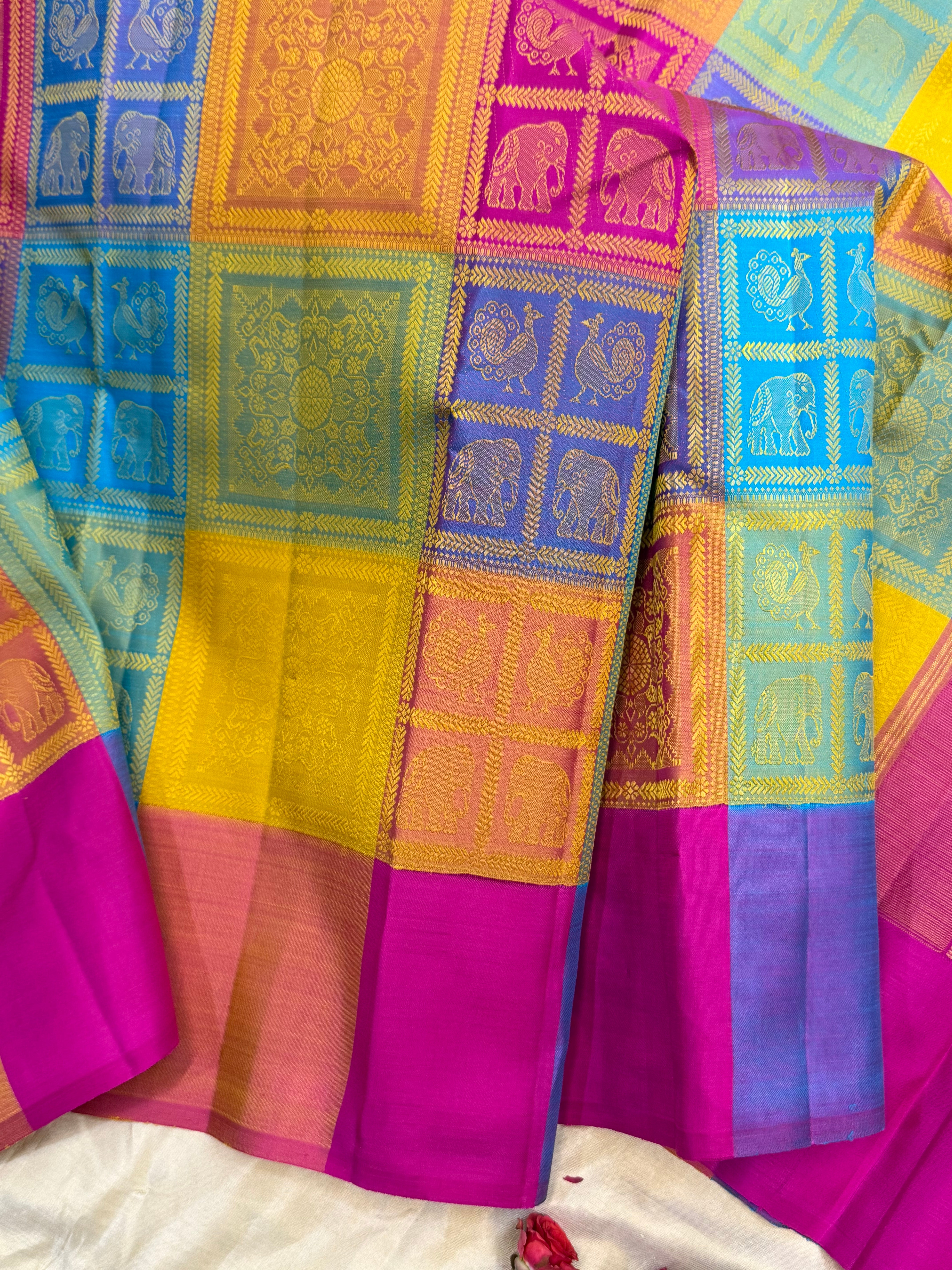Paalum pazhamum boomkai pattern/ Kanjipuram silk
