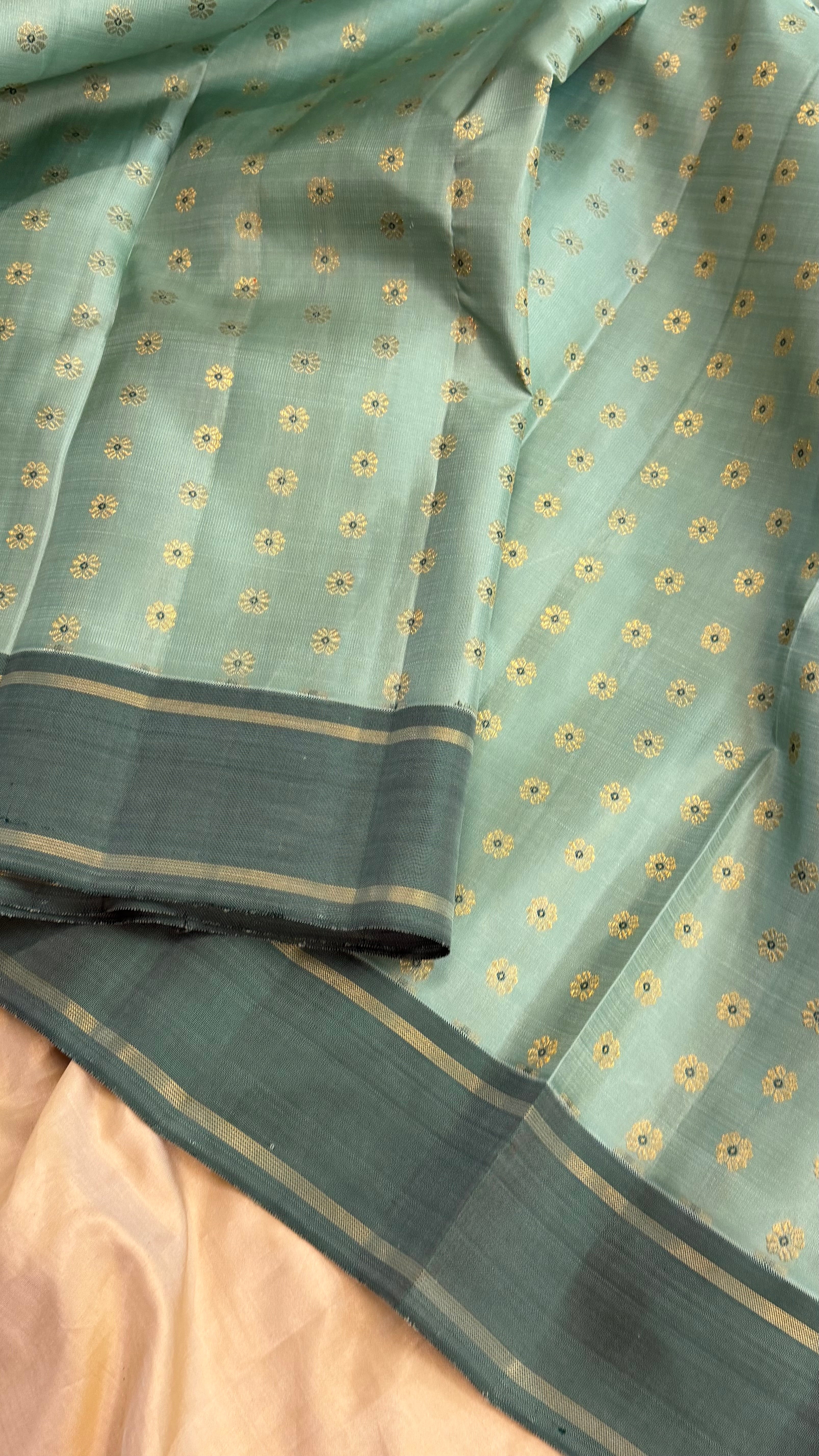 Elakai green Meena work Butta  / Kanjipuram silk saree