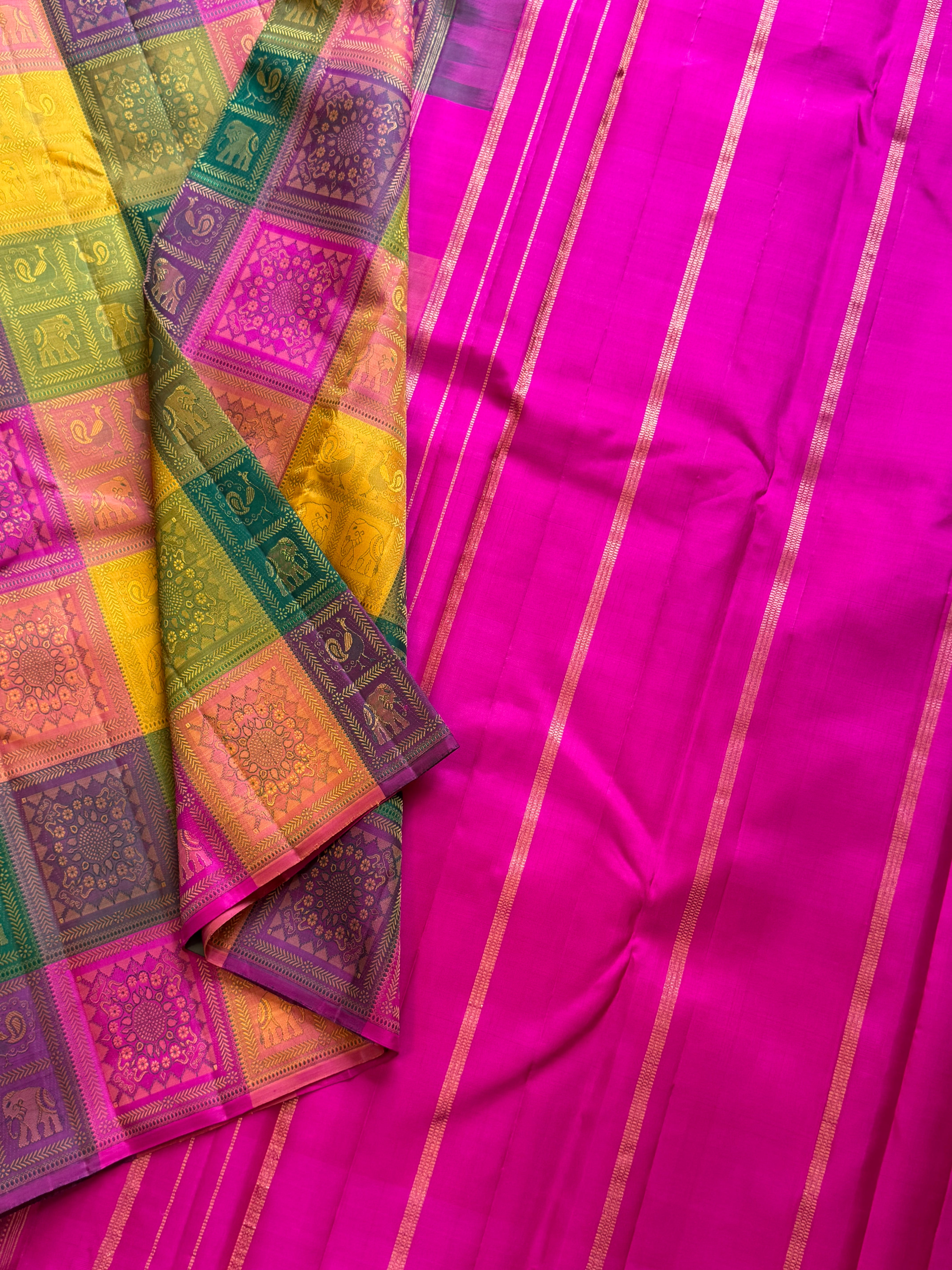 Nithya:retta naada Bomkai inspired  kanjipuram silk
