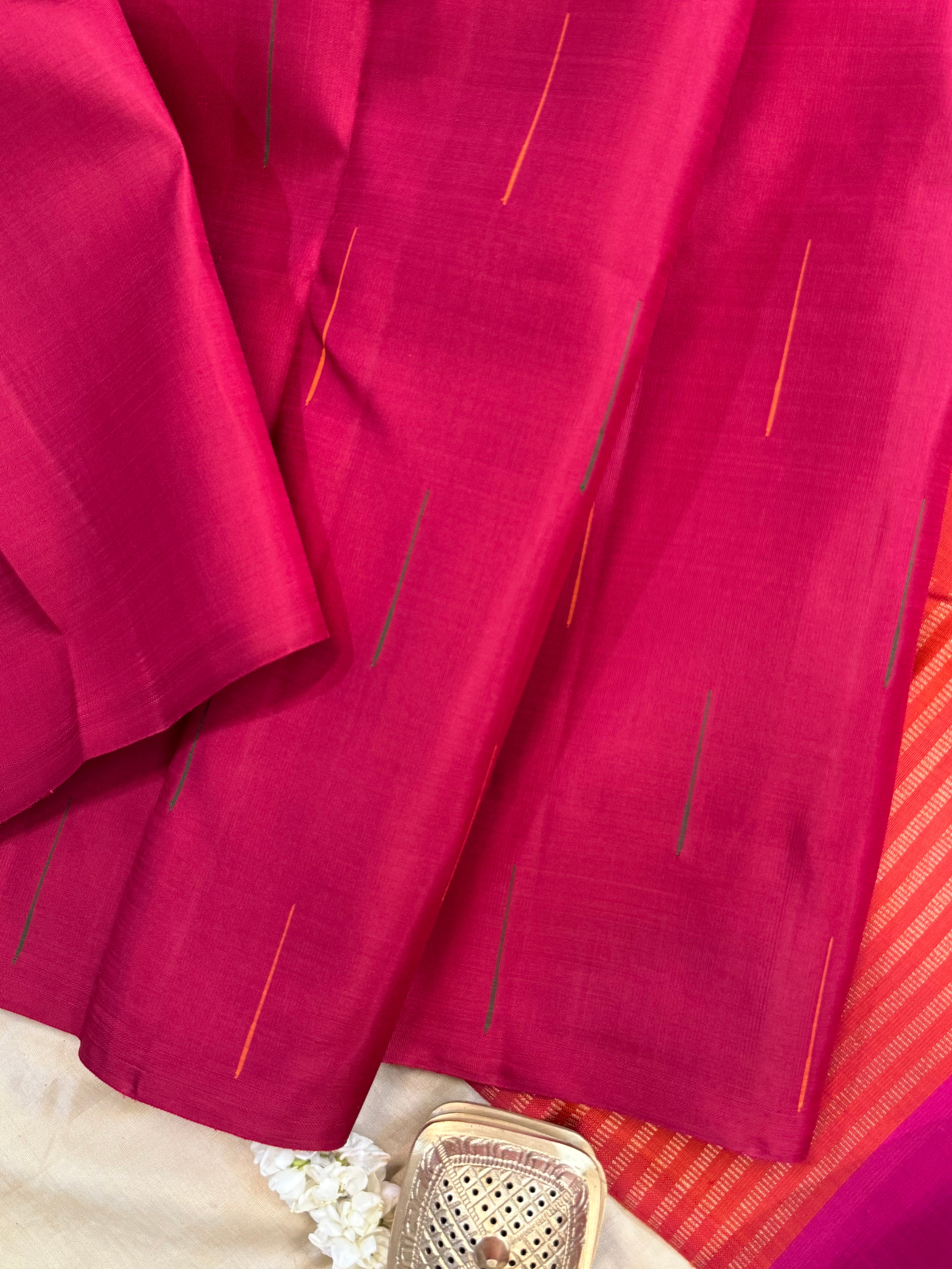 Pink malli moggu unique pallu/ Kanjipuram silk