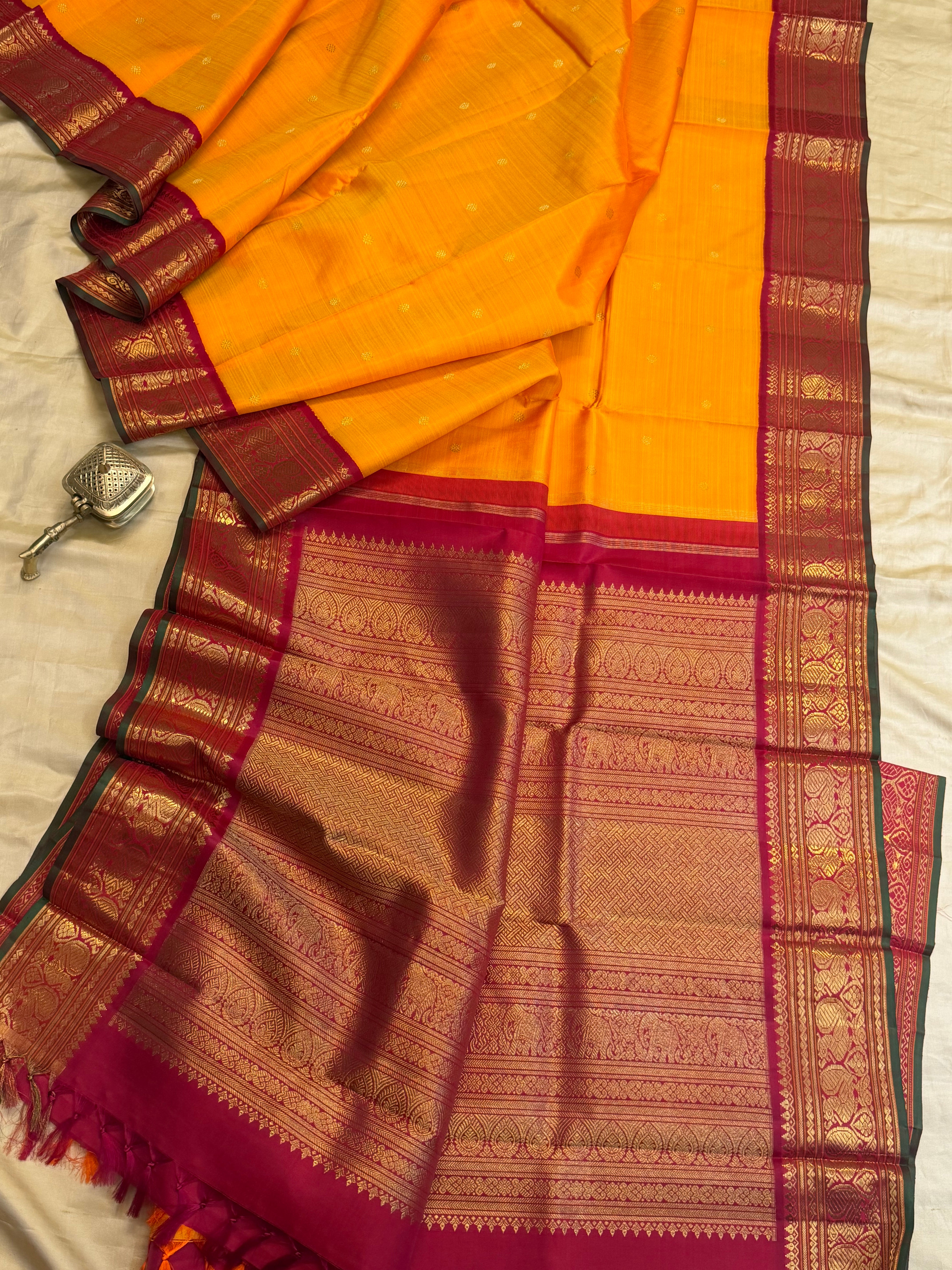 Mambazha Manjal  korvai / kanjipuram silk