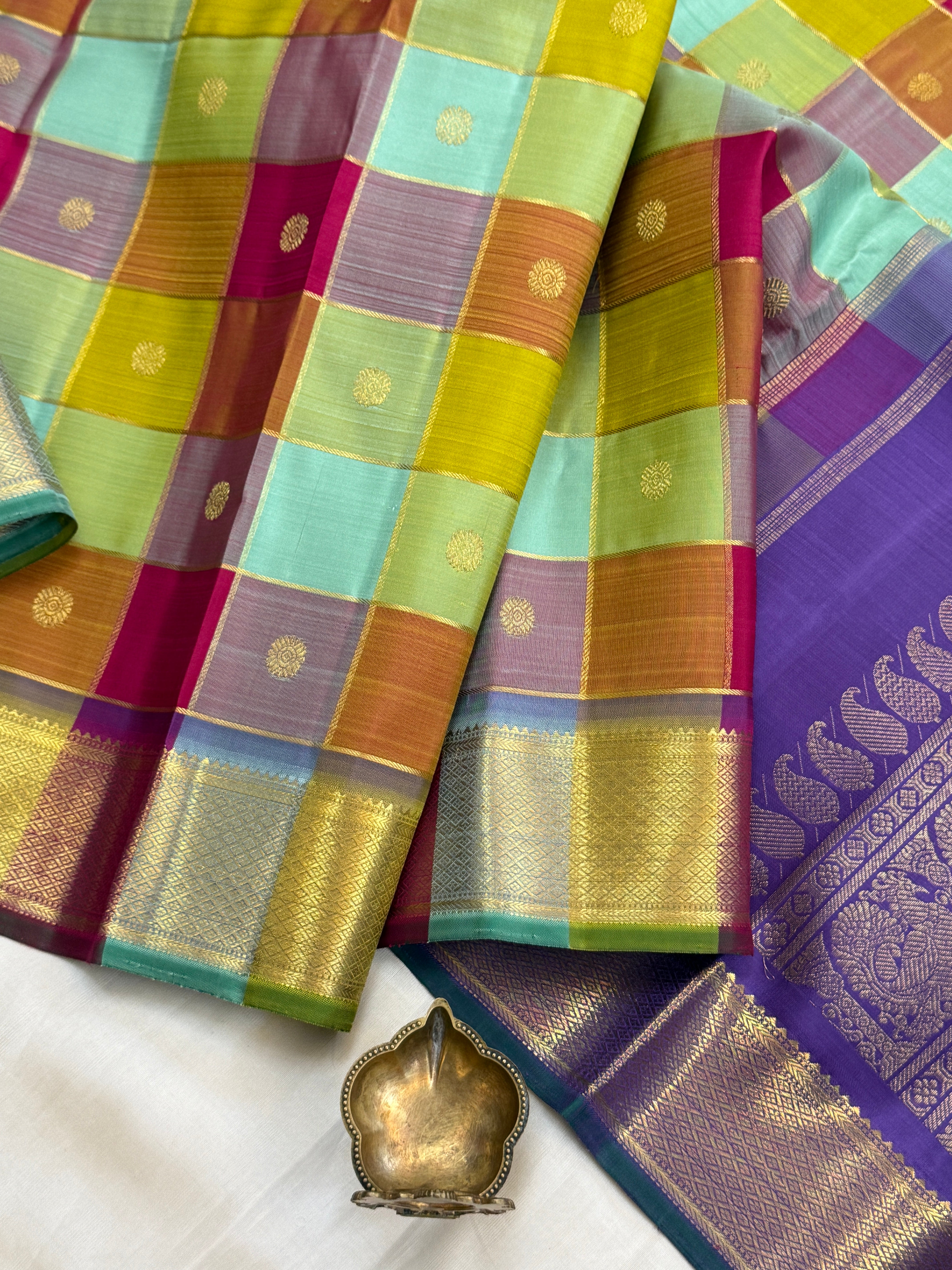PAALUM PAZHAMUM CHECKS/ Kanjipuram silk CLSA11351