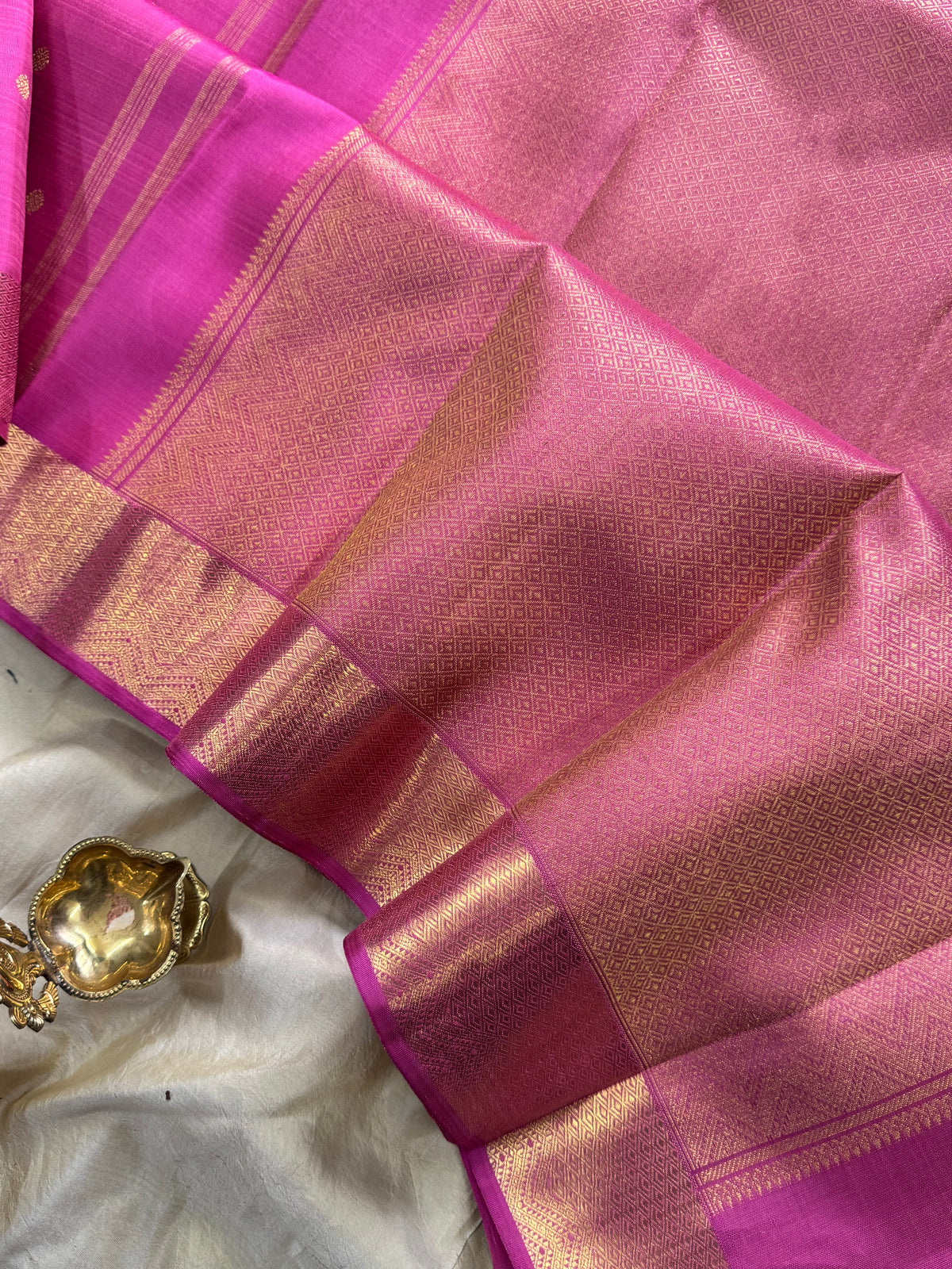 Pastel pink with pure zari/kanjipuram silk saree clsa 12520