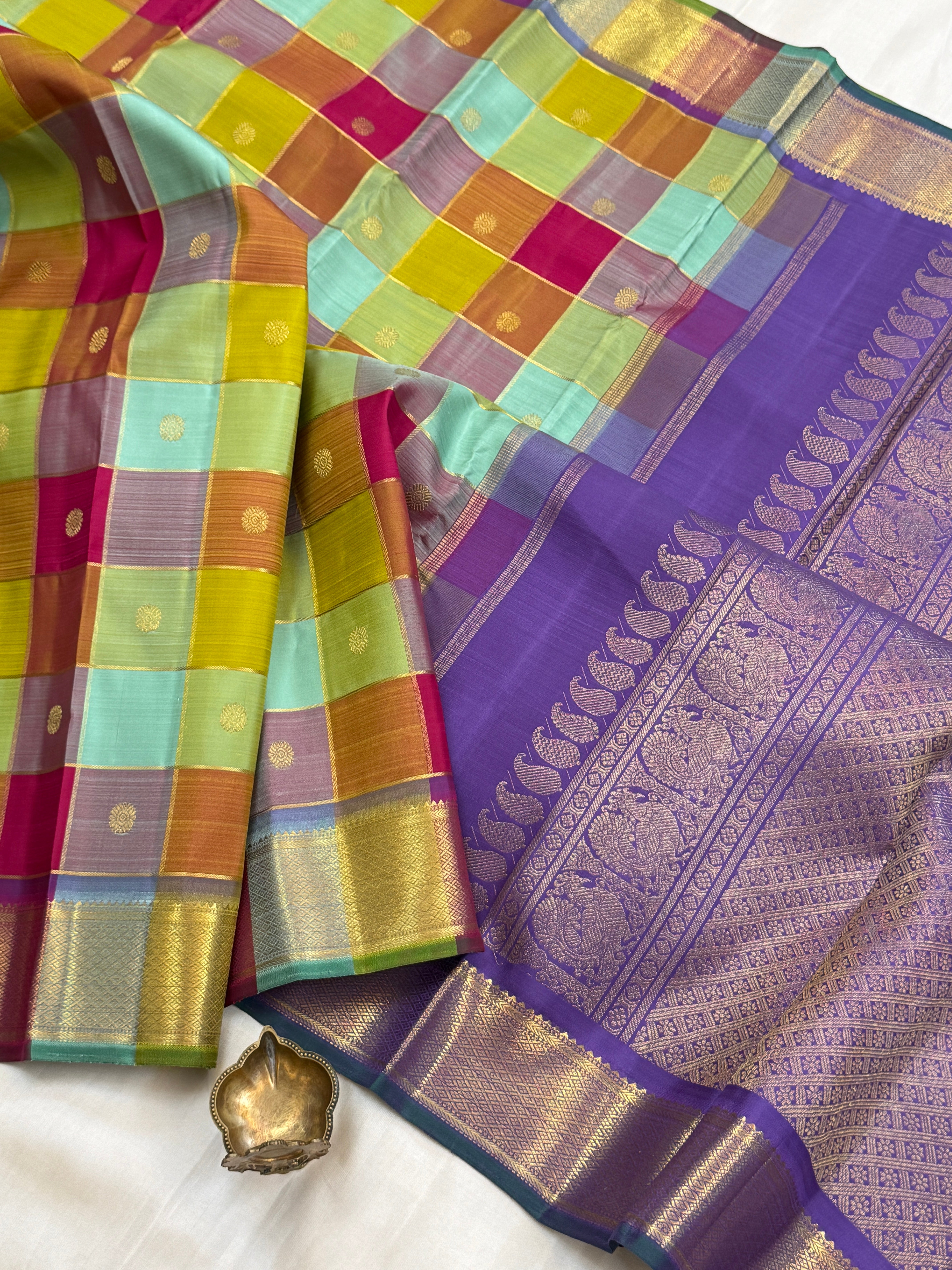 PAALUM PAZHAMUM CHECKS/ Kanjipuram silk CLSA11351