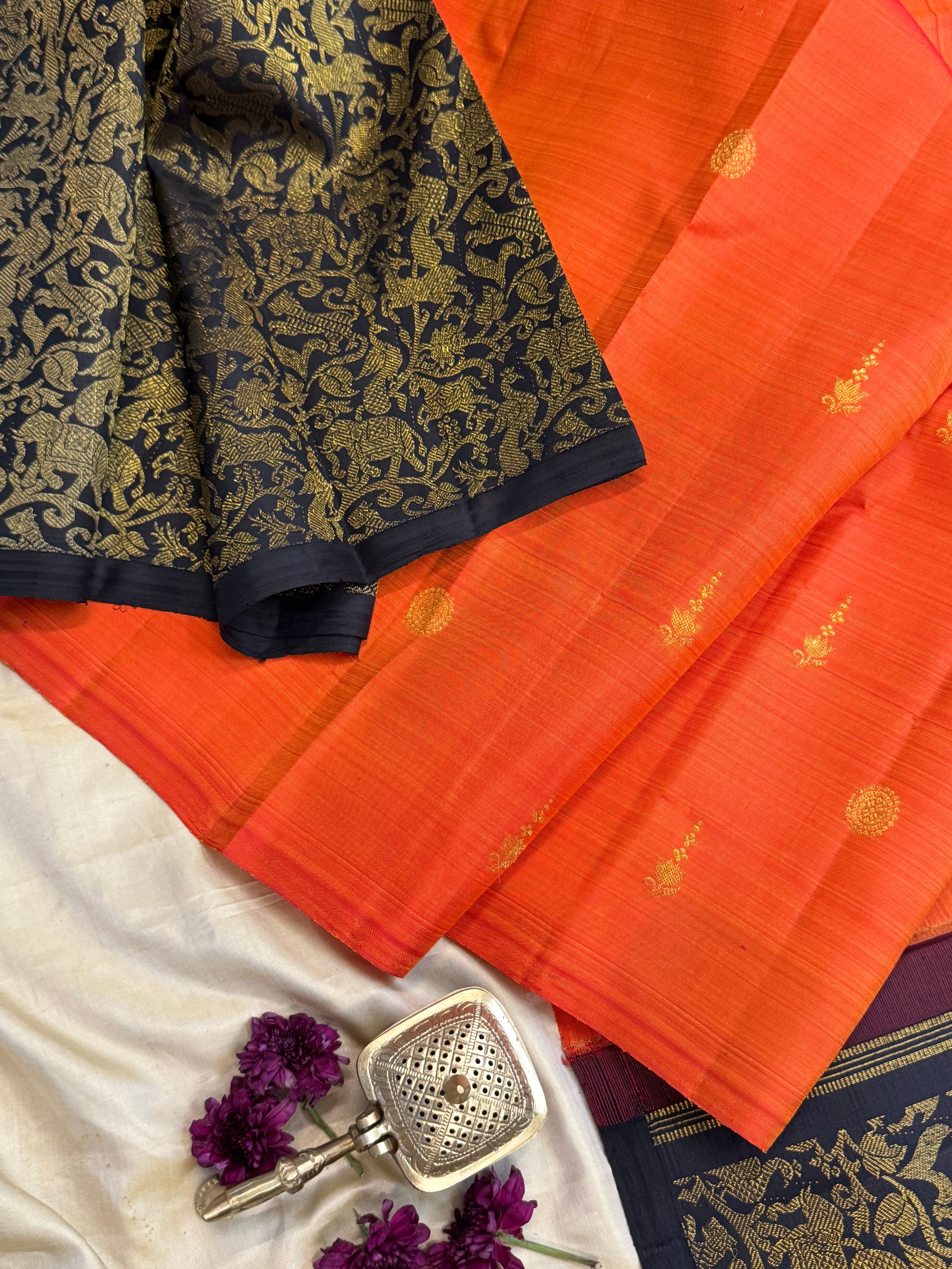 Concept saree  Ornage / Kanjipuram silk