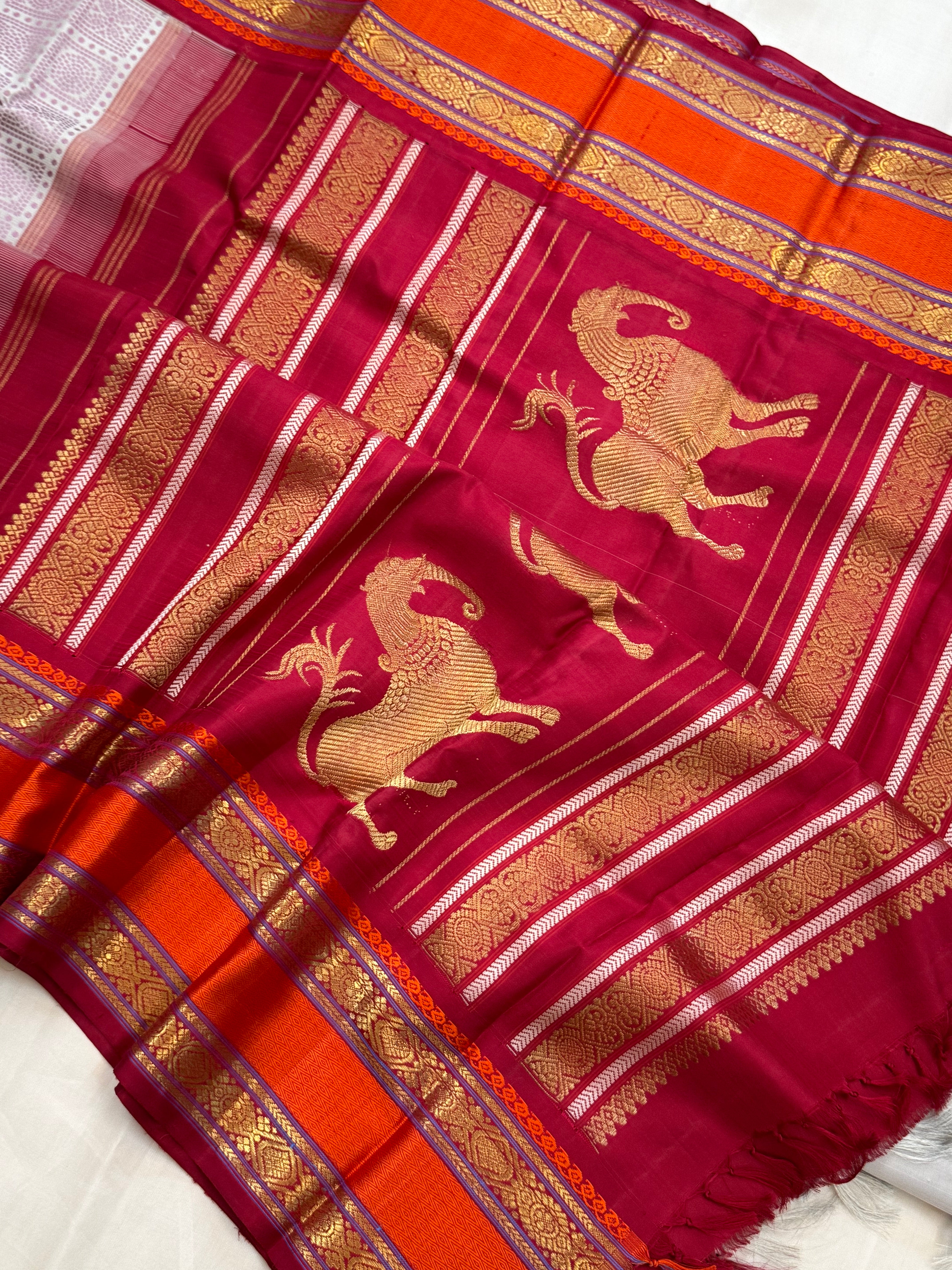 Bandhini Butta retta pet Korvai master weaver  Kanjipuram silk