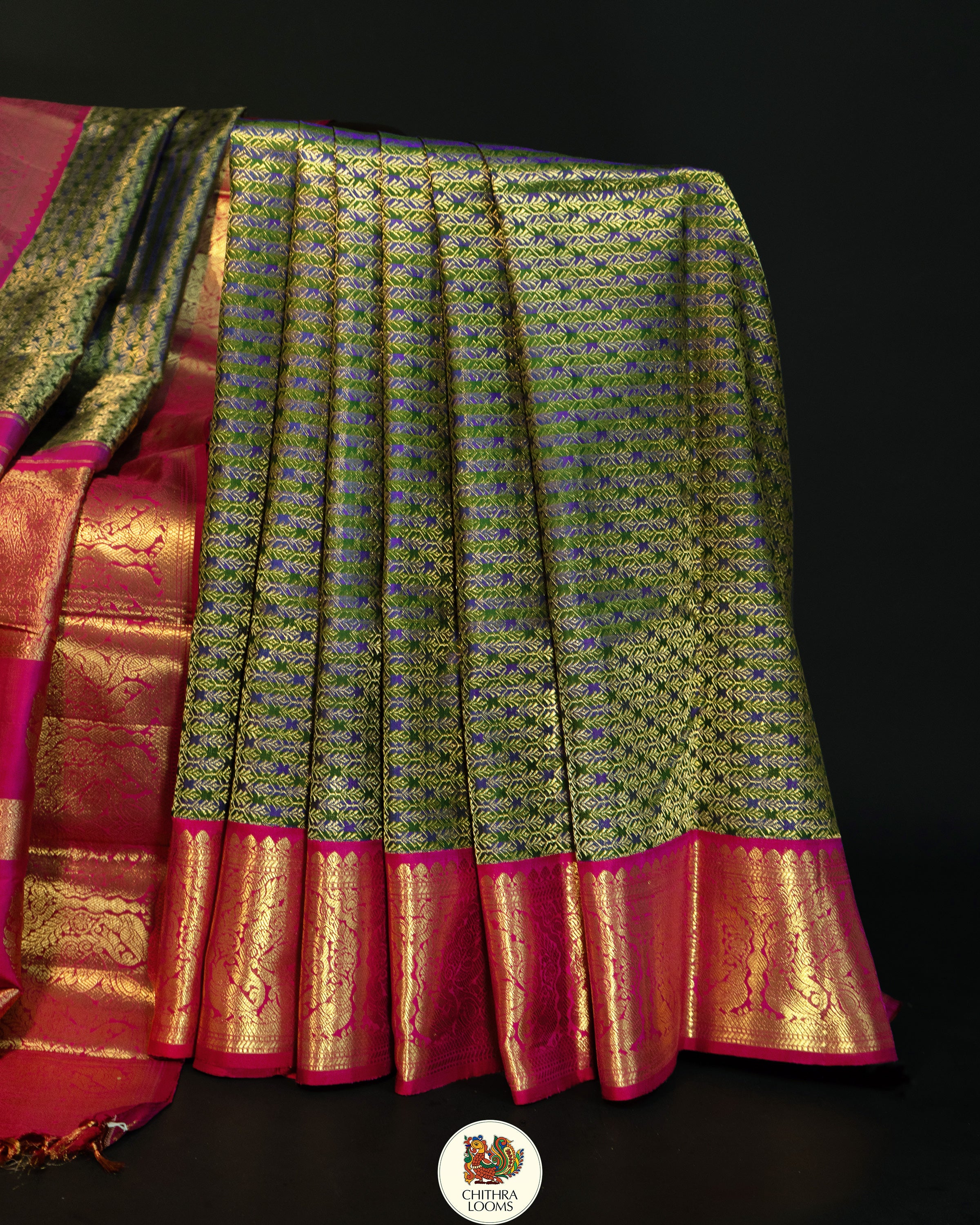 Brocade Lehariya : Bridal Kanjipuram silk
