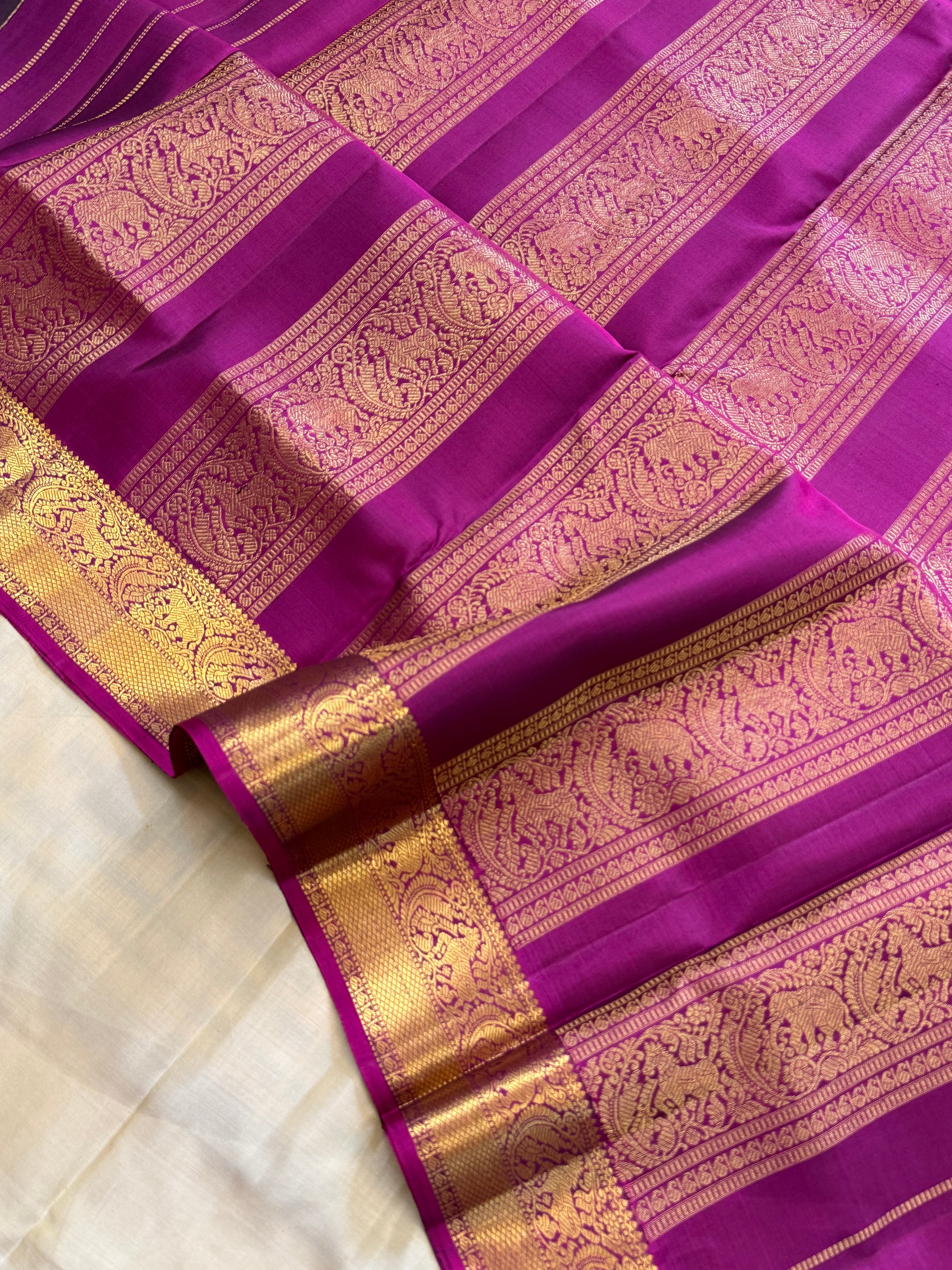 10 YARDS SEMI CONTRAST / KANJIPURAM SILK SAREE CLSA 10568