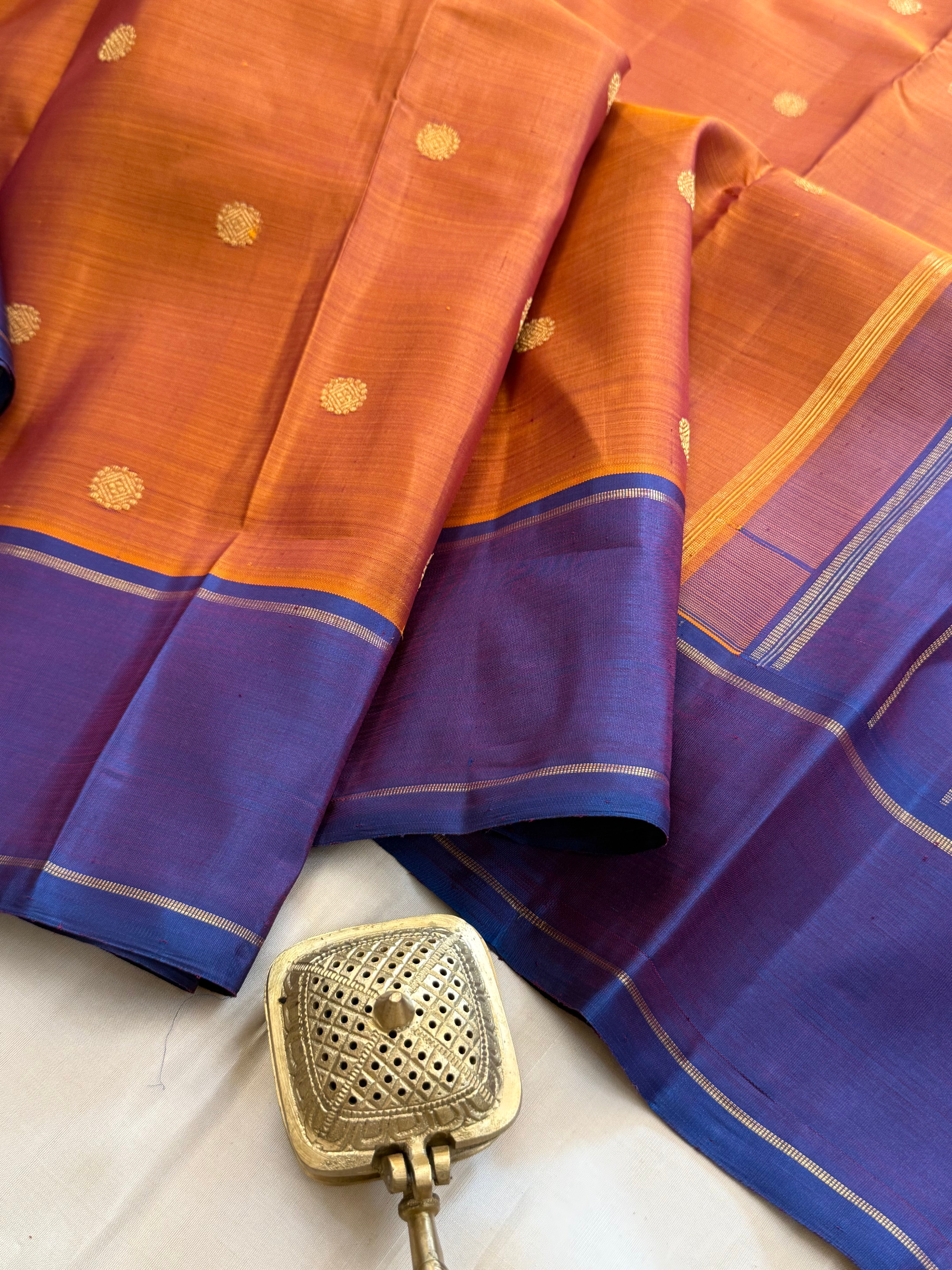 Rust retta pet  simple Pure Kanjipuram silk CLSSA11284