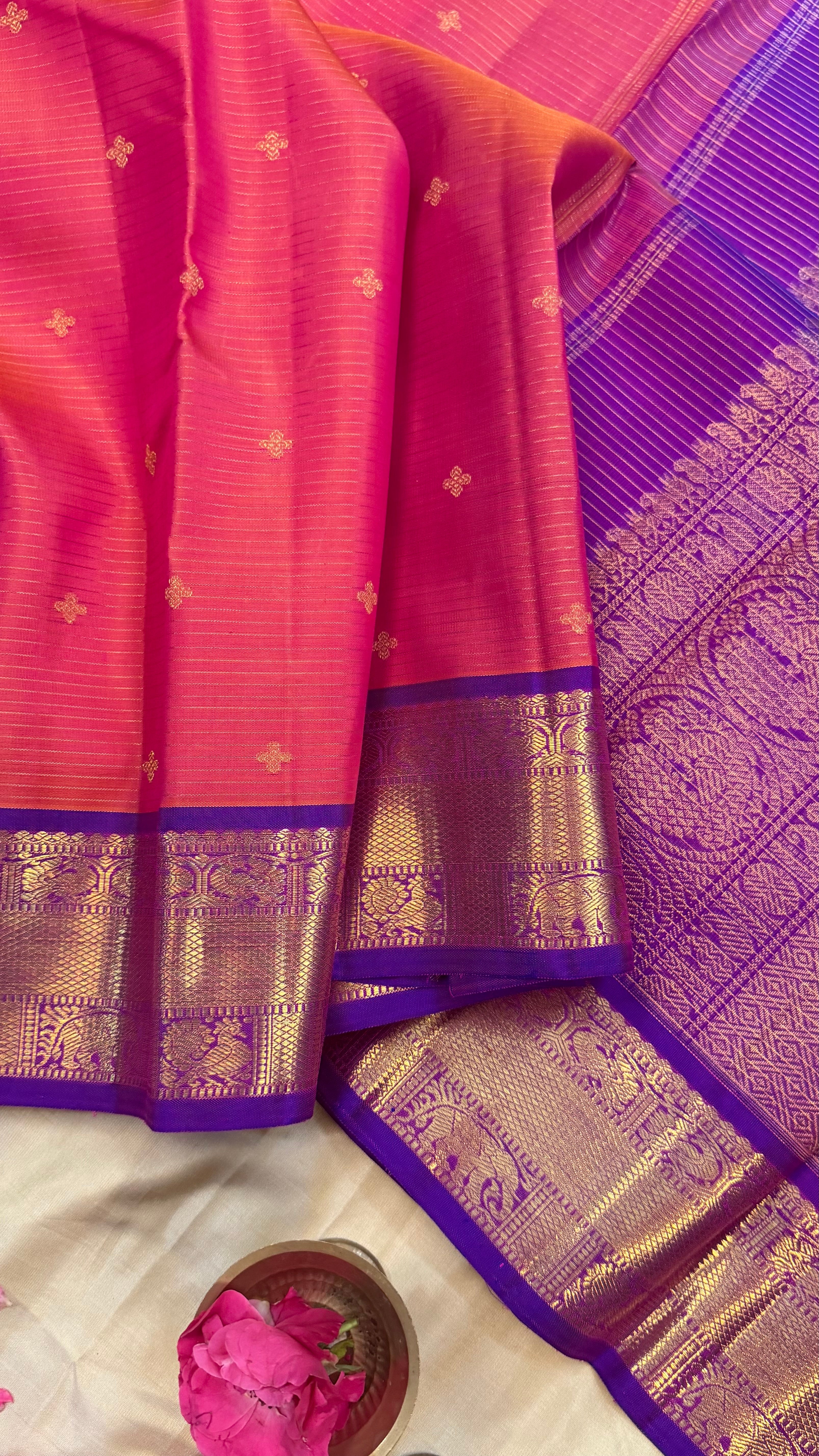 Kanagambaram thanthi kambi / Kanjipuram silk