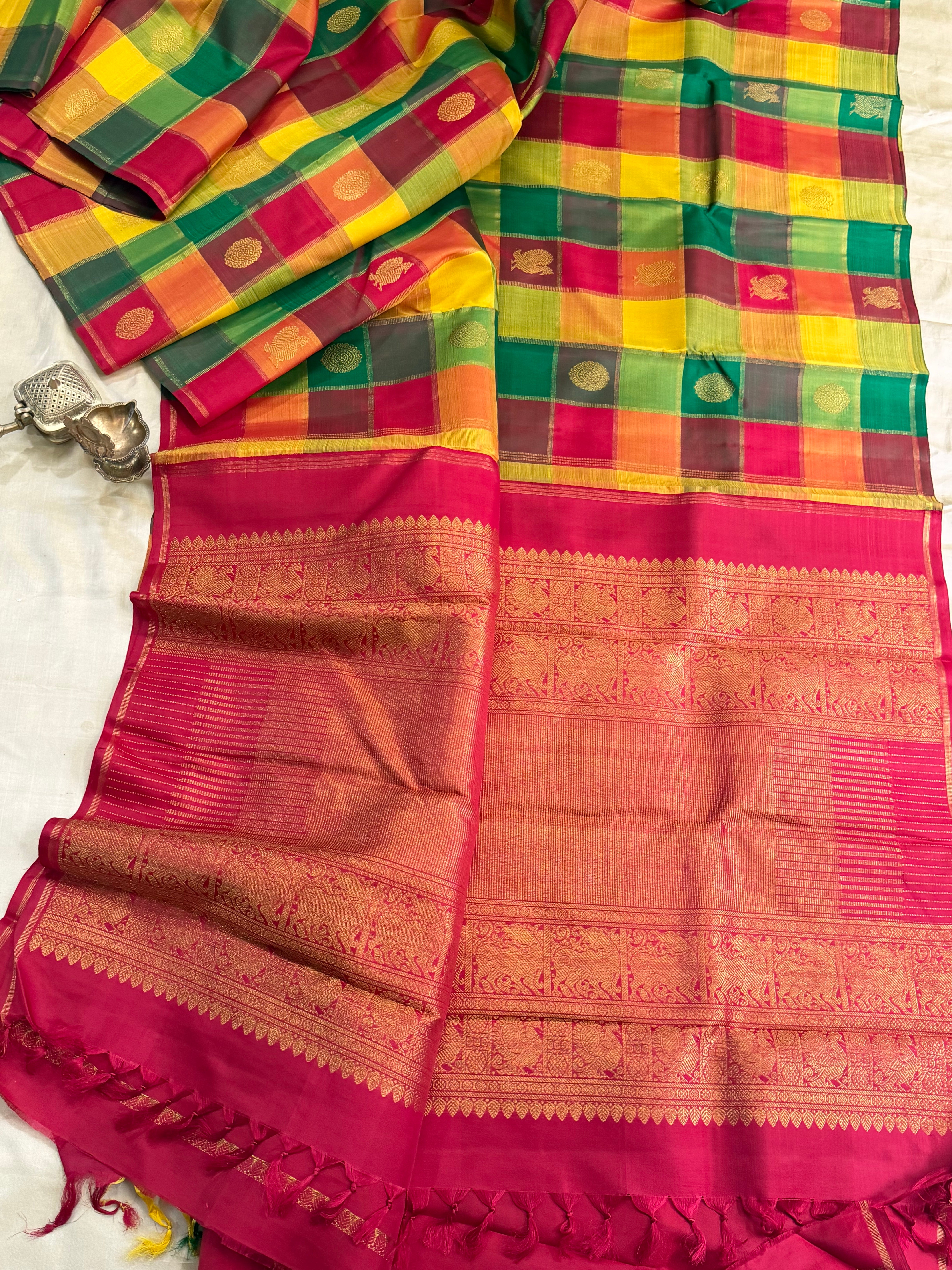 Paalum Pazhamum Kattam pure Zari Kanjipuram silk
