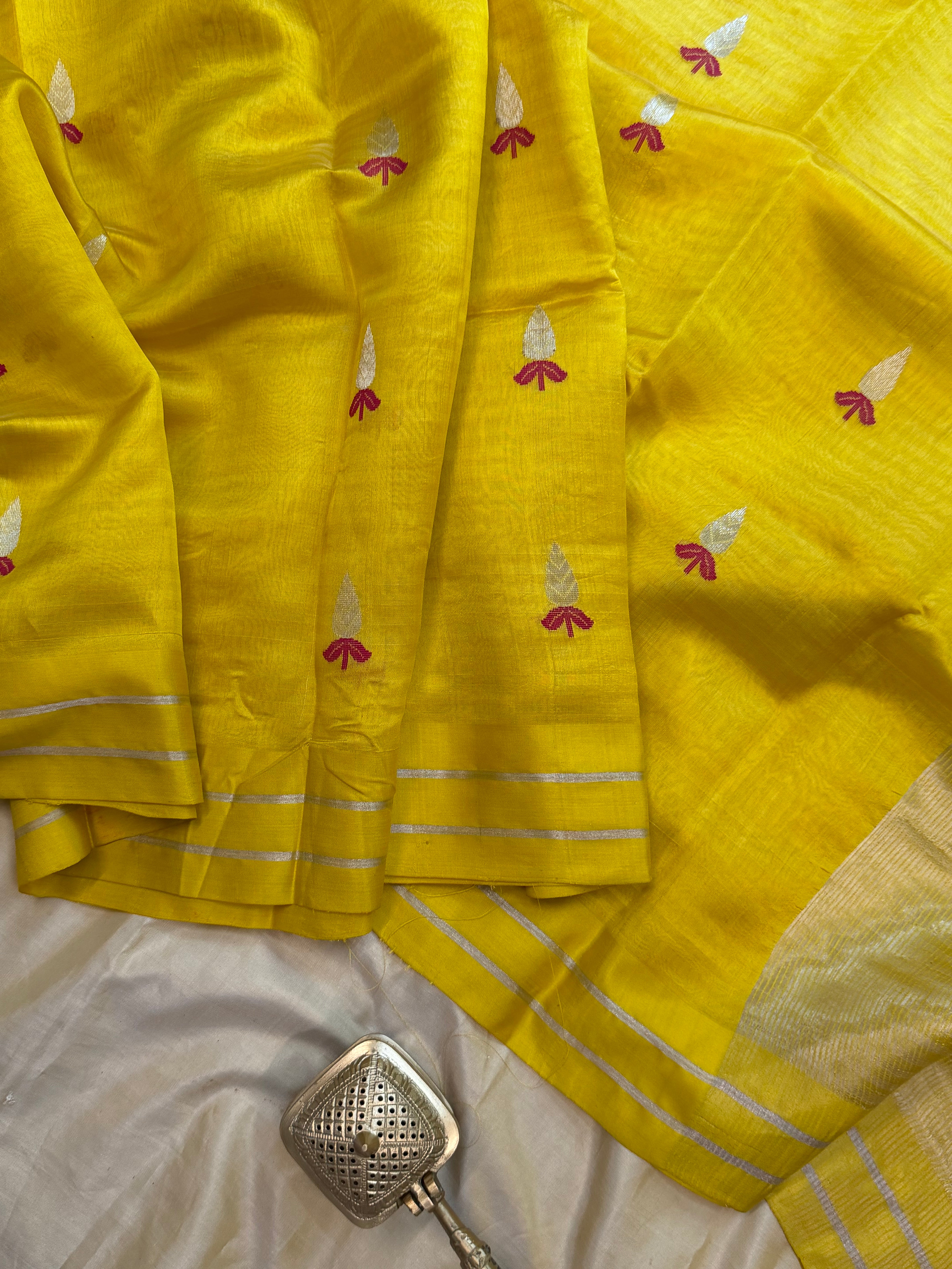 Yellow Butta saree   / revival Chanderi silk