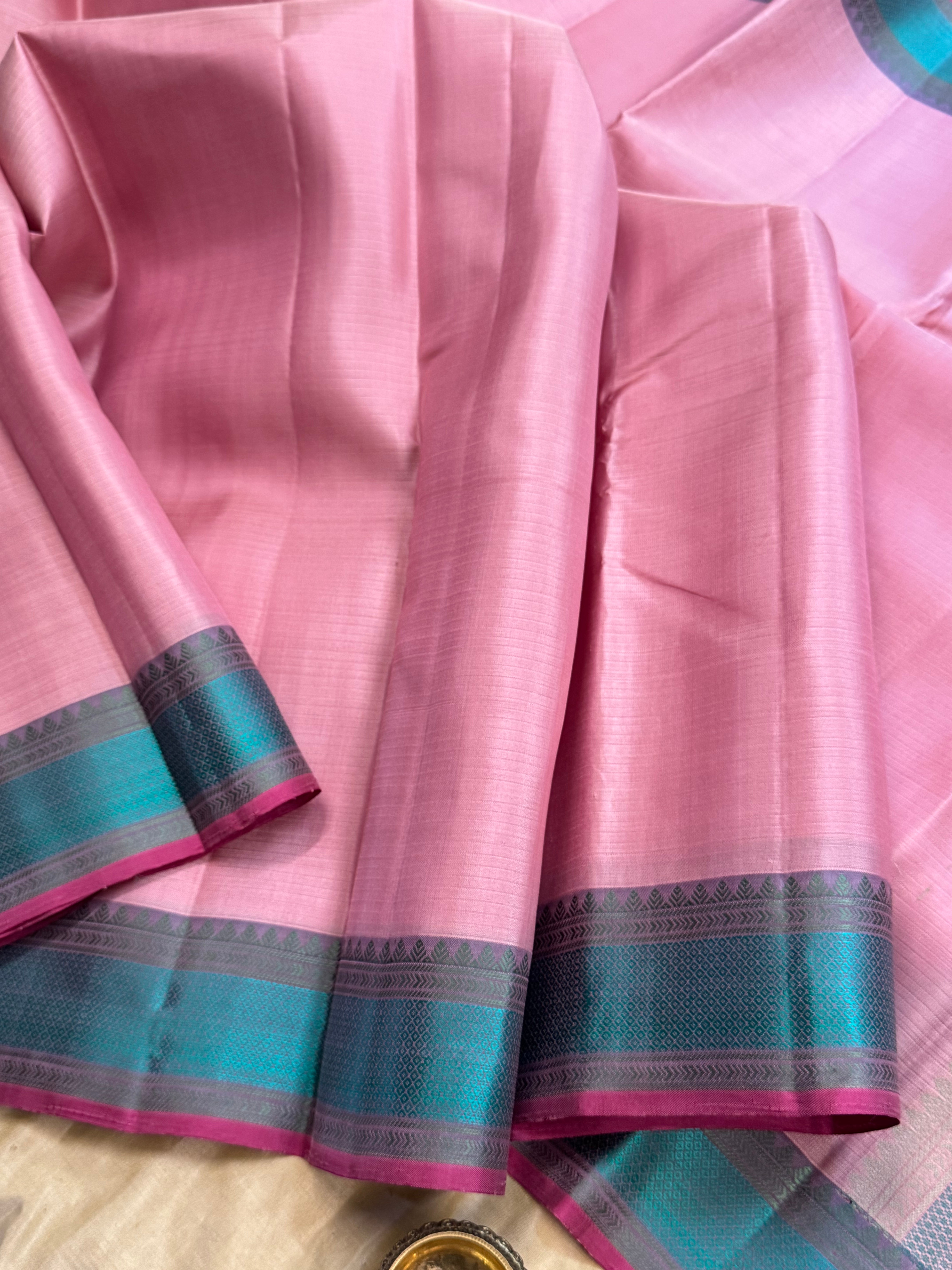 Pink small border / Varnangal soft silk