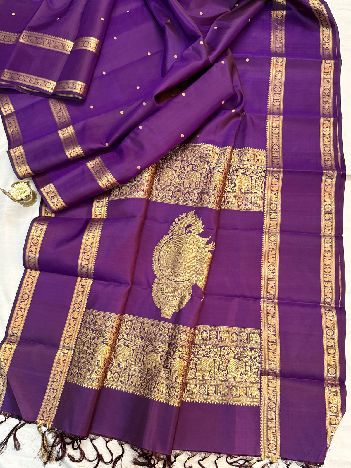 Festivel edit _Special edition _ purple with Rettapet /silk saree clsa 12399