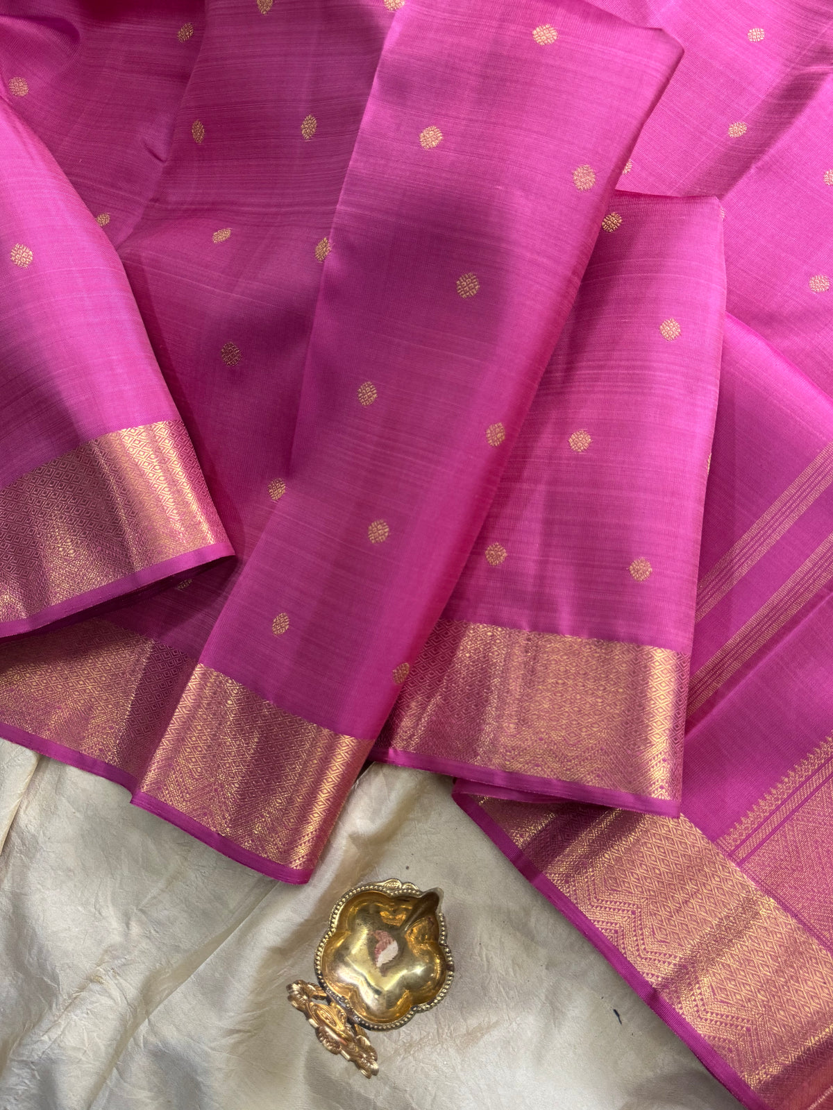 Pastel pink with pure zari/kanjipuram silk saree clsa 12520