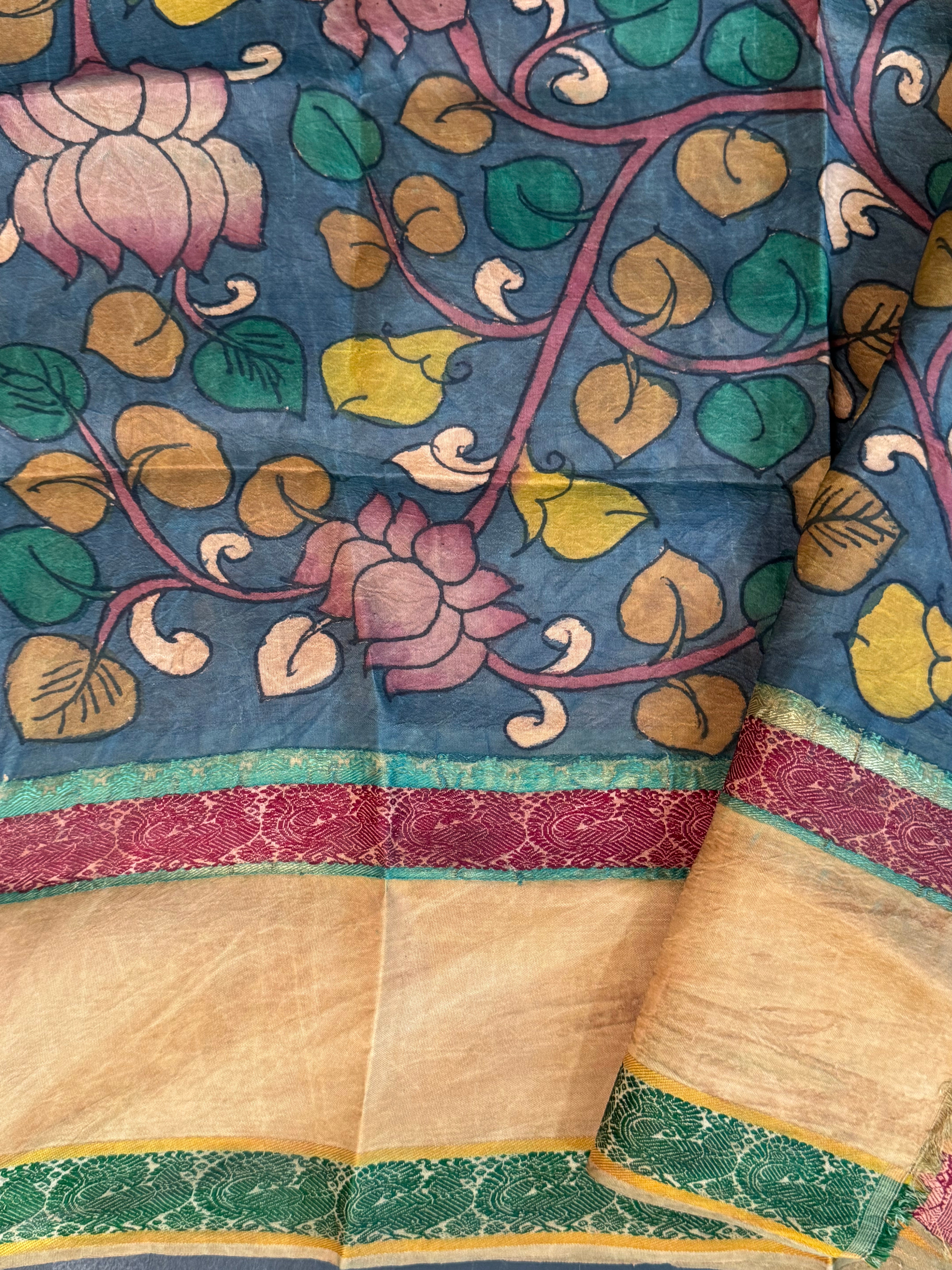 Pen kalamkari Vidharba Tussar Saree