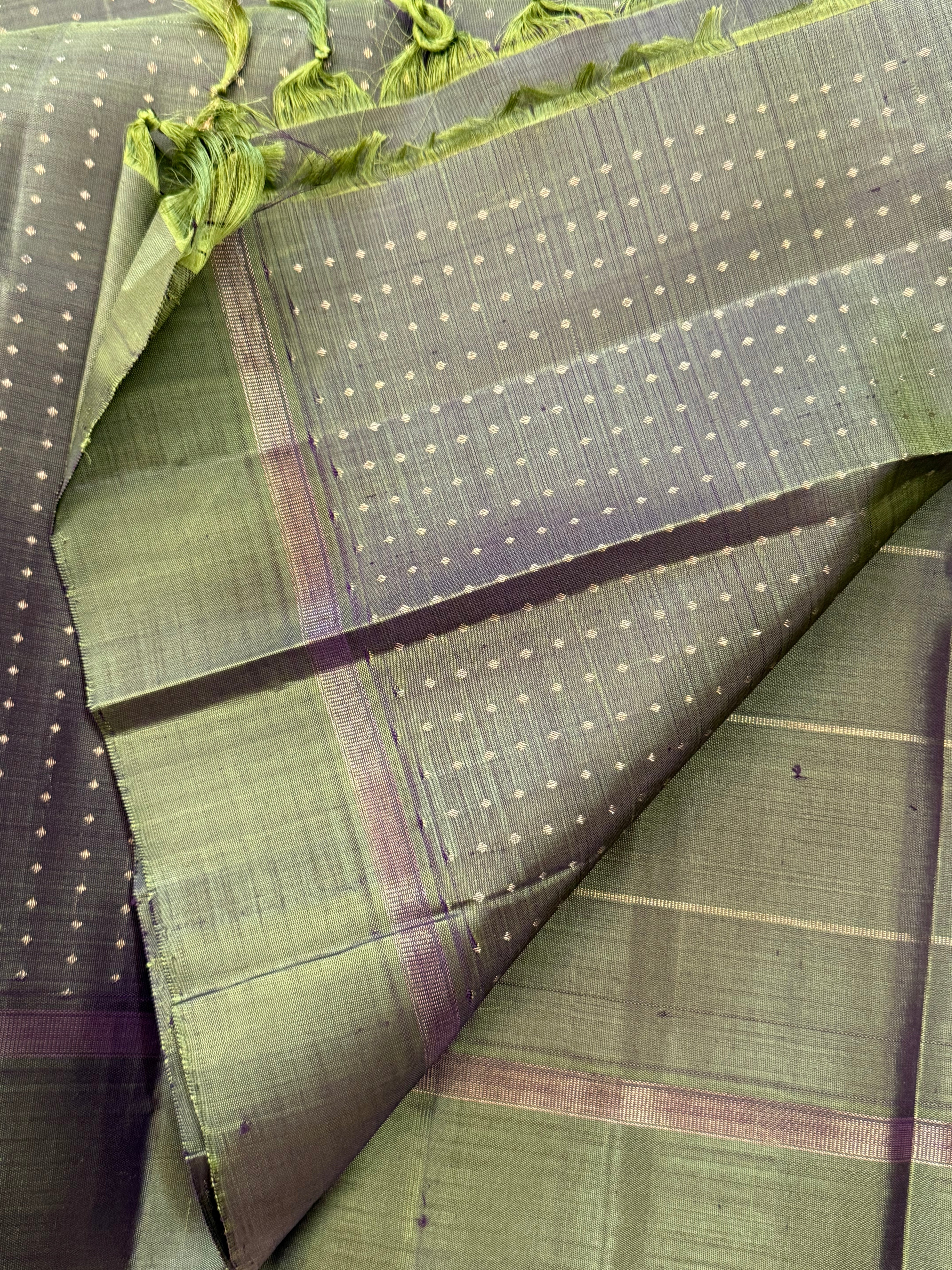 Deep green kattam kolam butta / KANJIPURAM SILK SAREE CLSA 10720