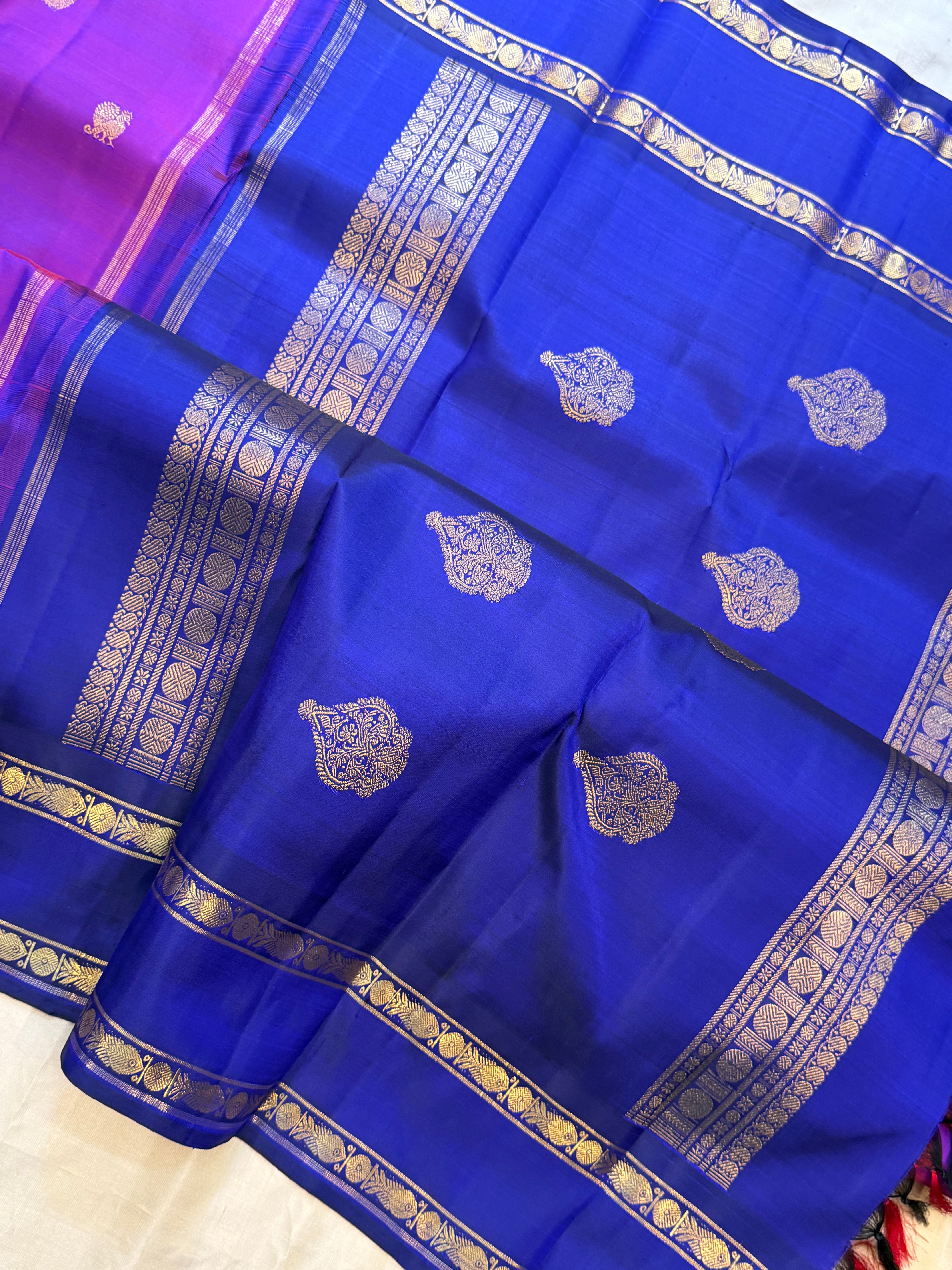 Permam : purple pink fish pet  / Kanjipuram silk CL9887