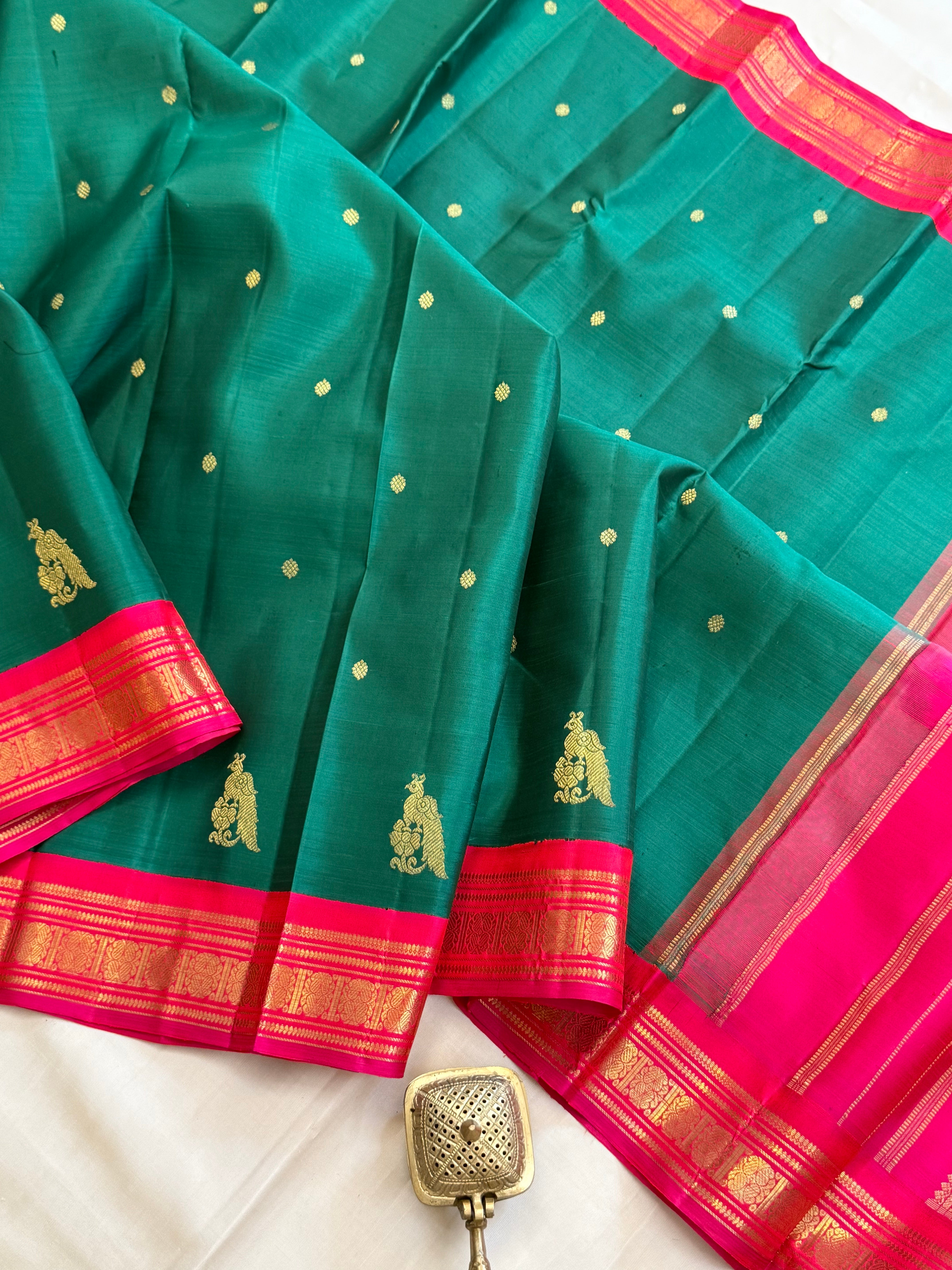 Vintage recreated saree Korvai Pure Kanjipuram silk CLSA10127