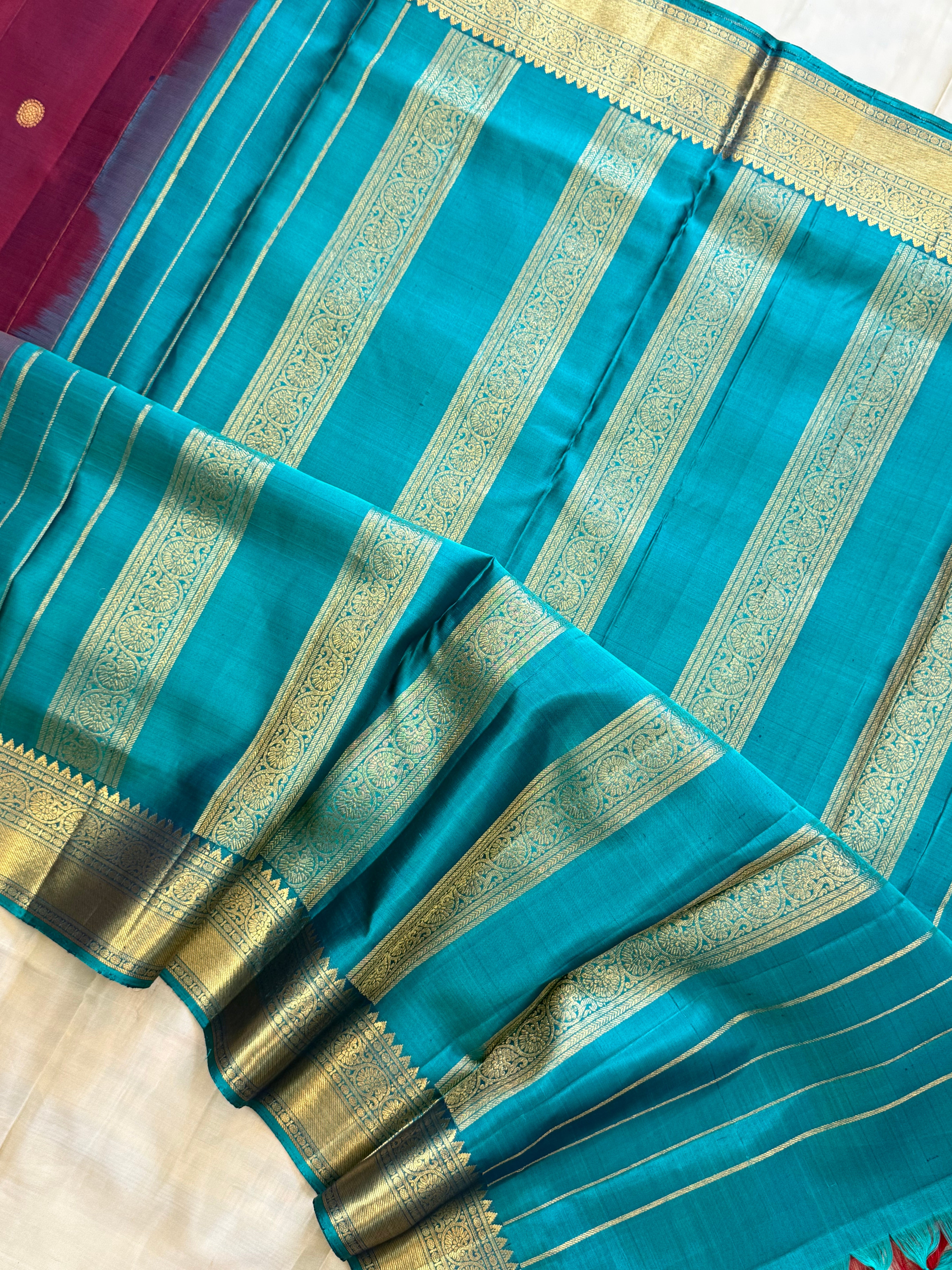 10 YARDS SEMI CONTRAST / KANJIPURAM SILK SAREE CLSA 10035