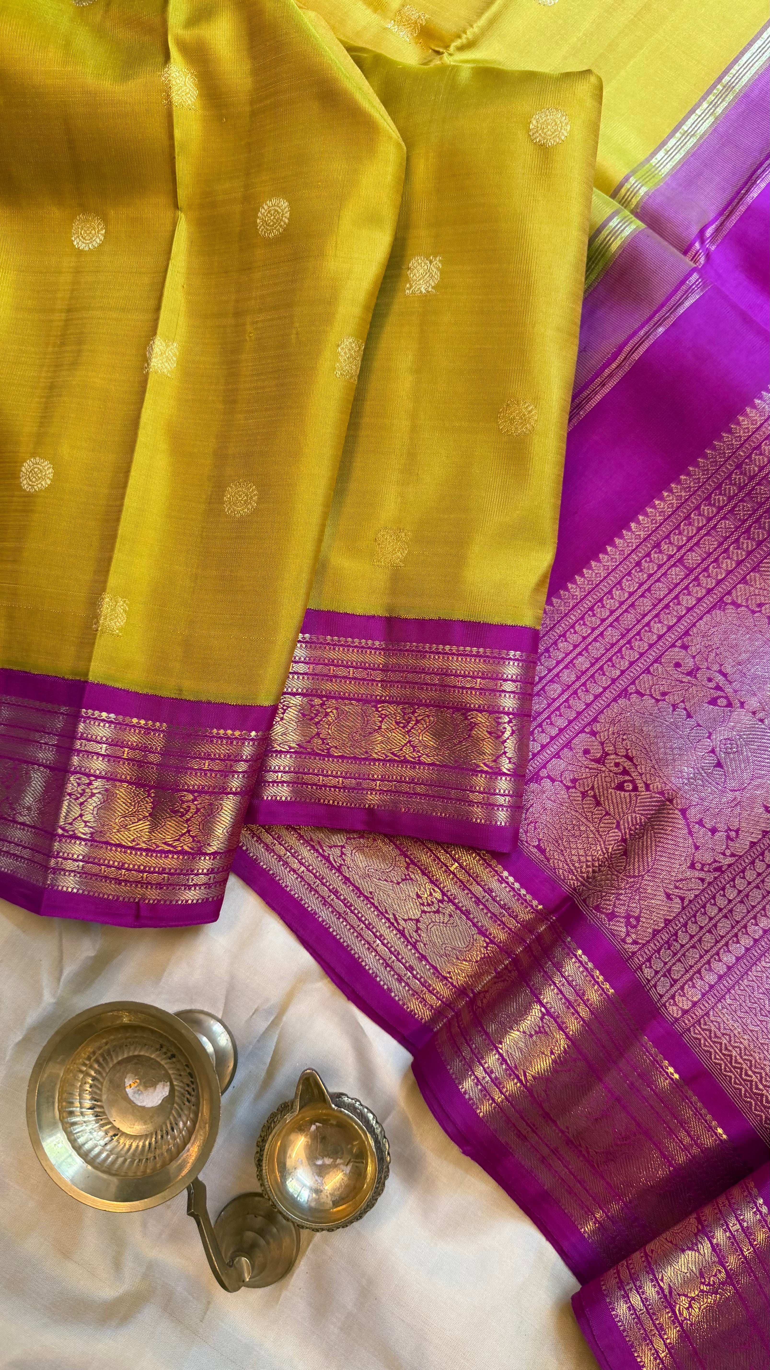 Sampanga Korvai /Kanjipuram silk