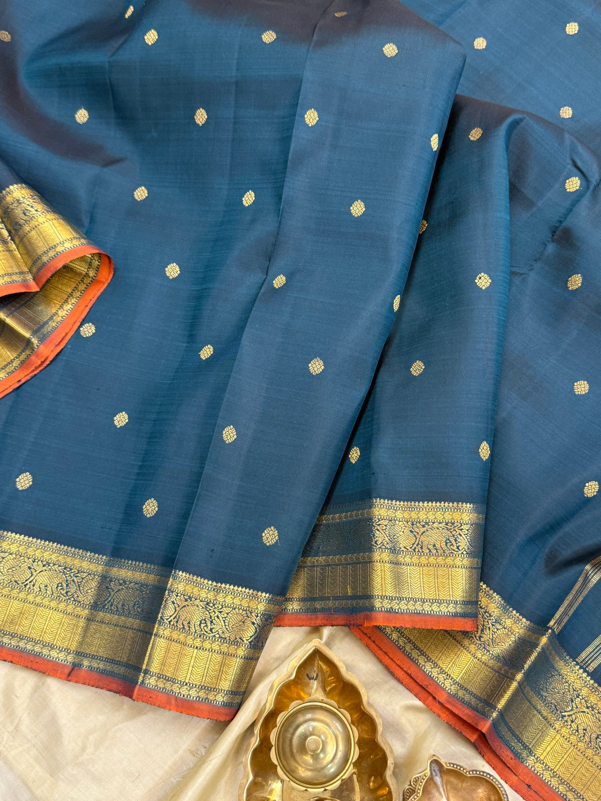 Teal blue body Butta / Kanjipuram silk CLSA10123