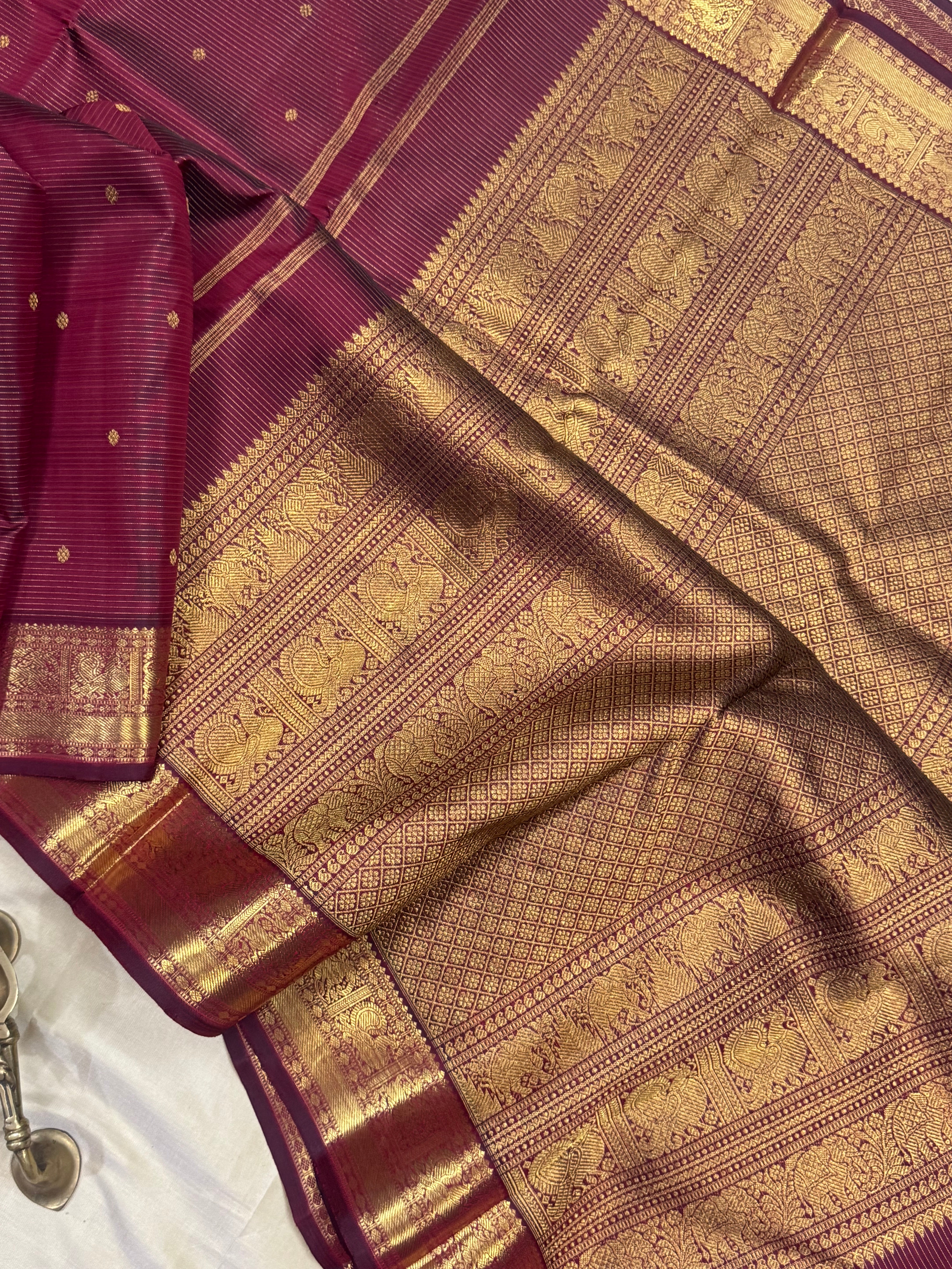 Deep Paaku colour vairaoosi / kanjipuram silk
