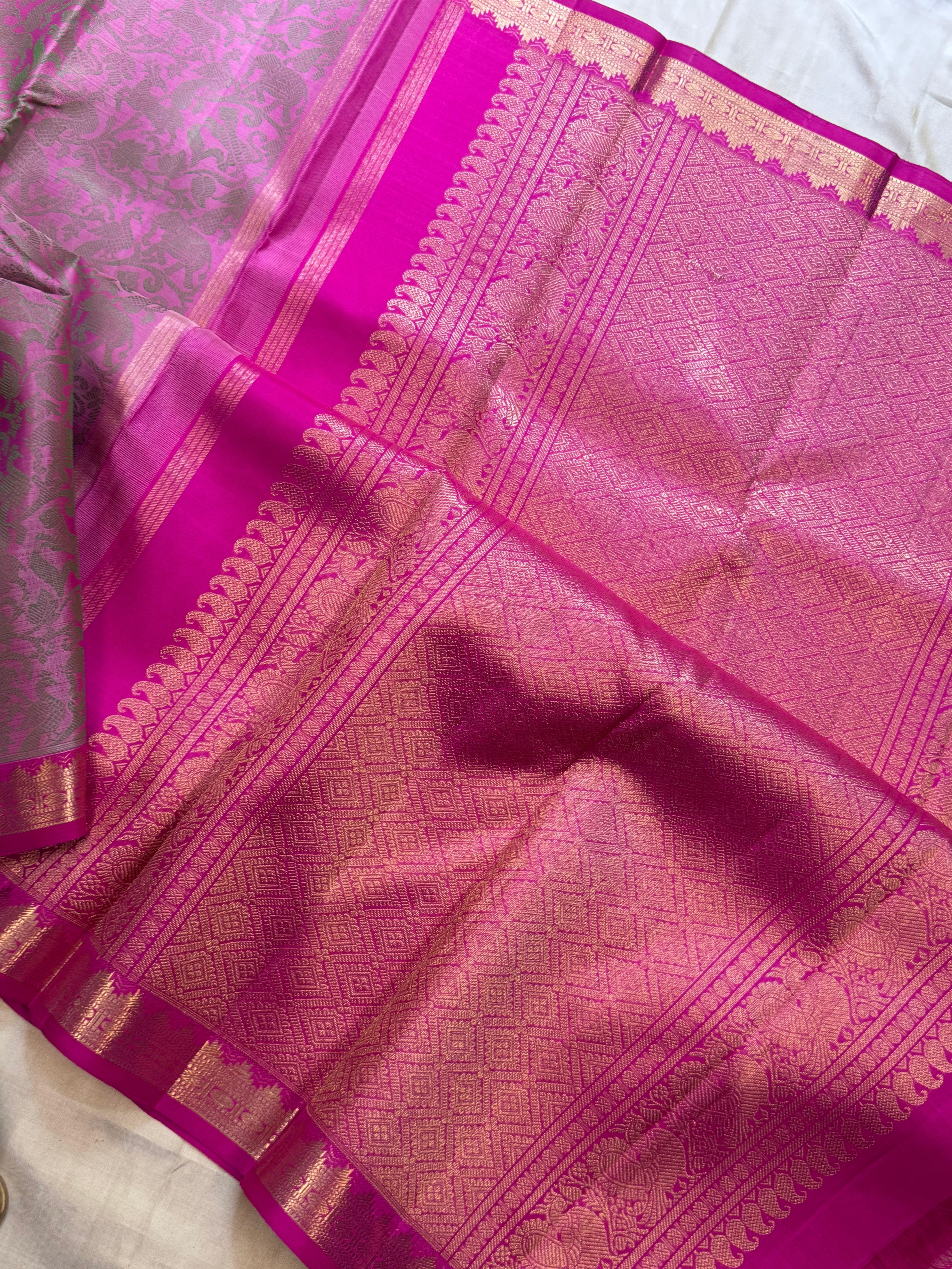 Onion pink vanasingaram : kanjipuram silk